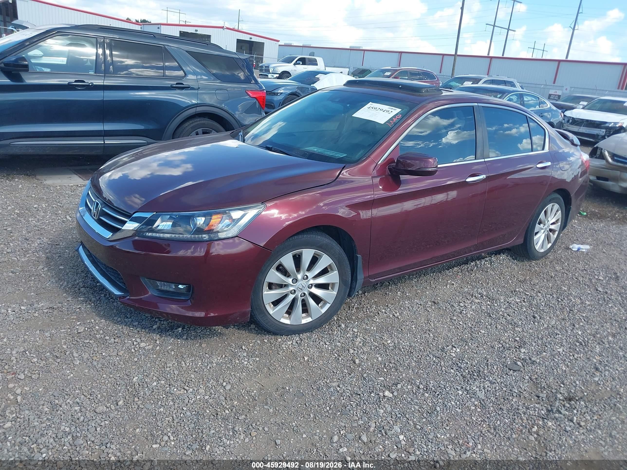 2015 Honda Accord Ex-l Бордовый vin: 1HGCR2F86FA260189