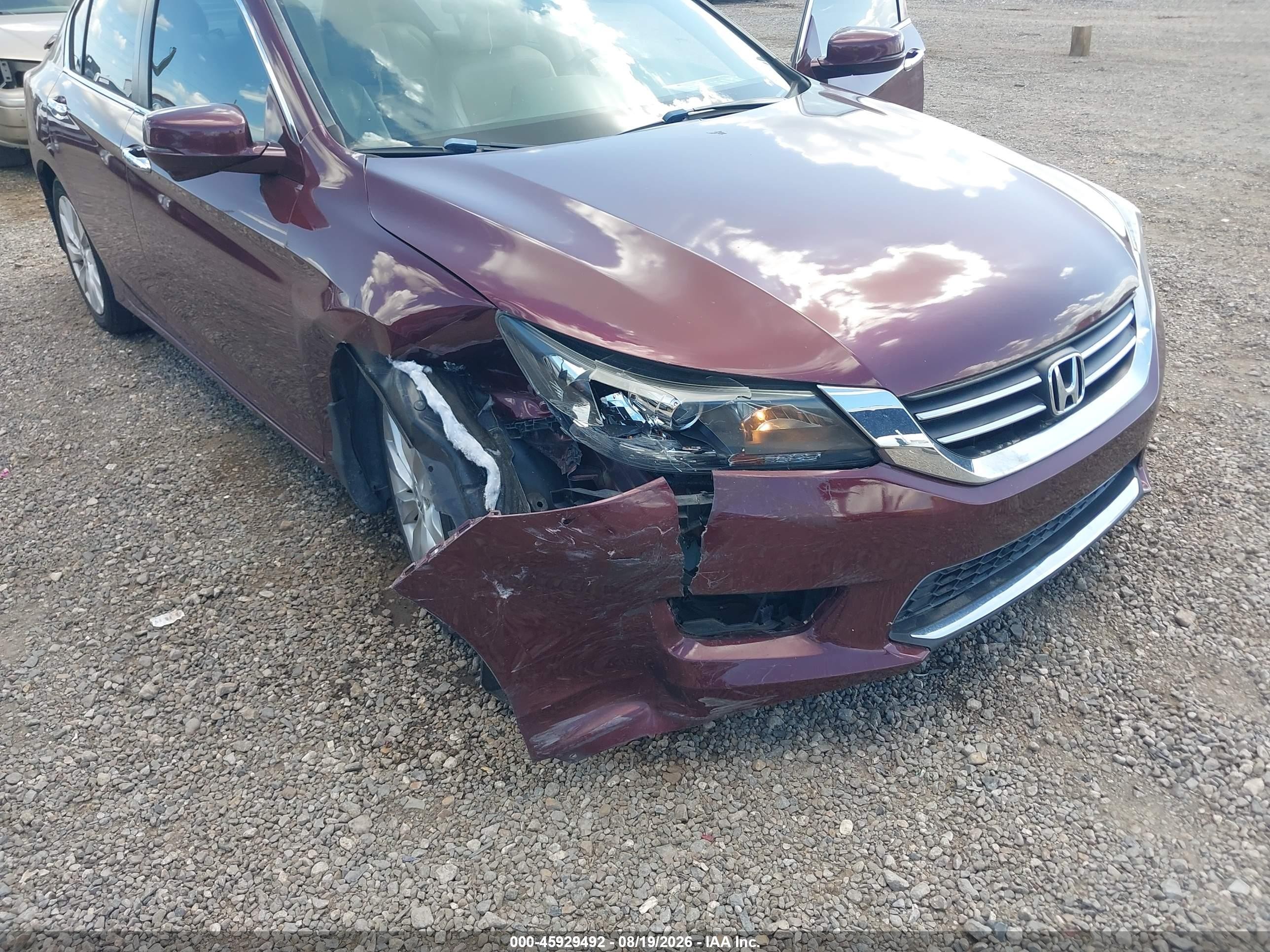 2015 Honda Accord Ex-l Бордовый vin: 1HGCR2F86FA260189
