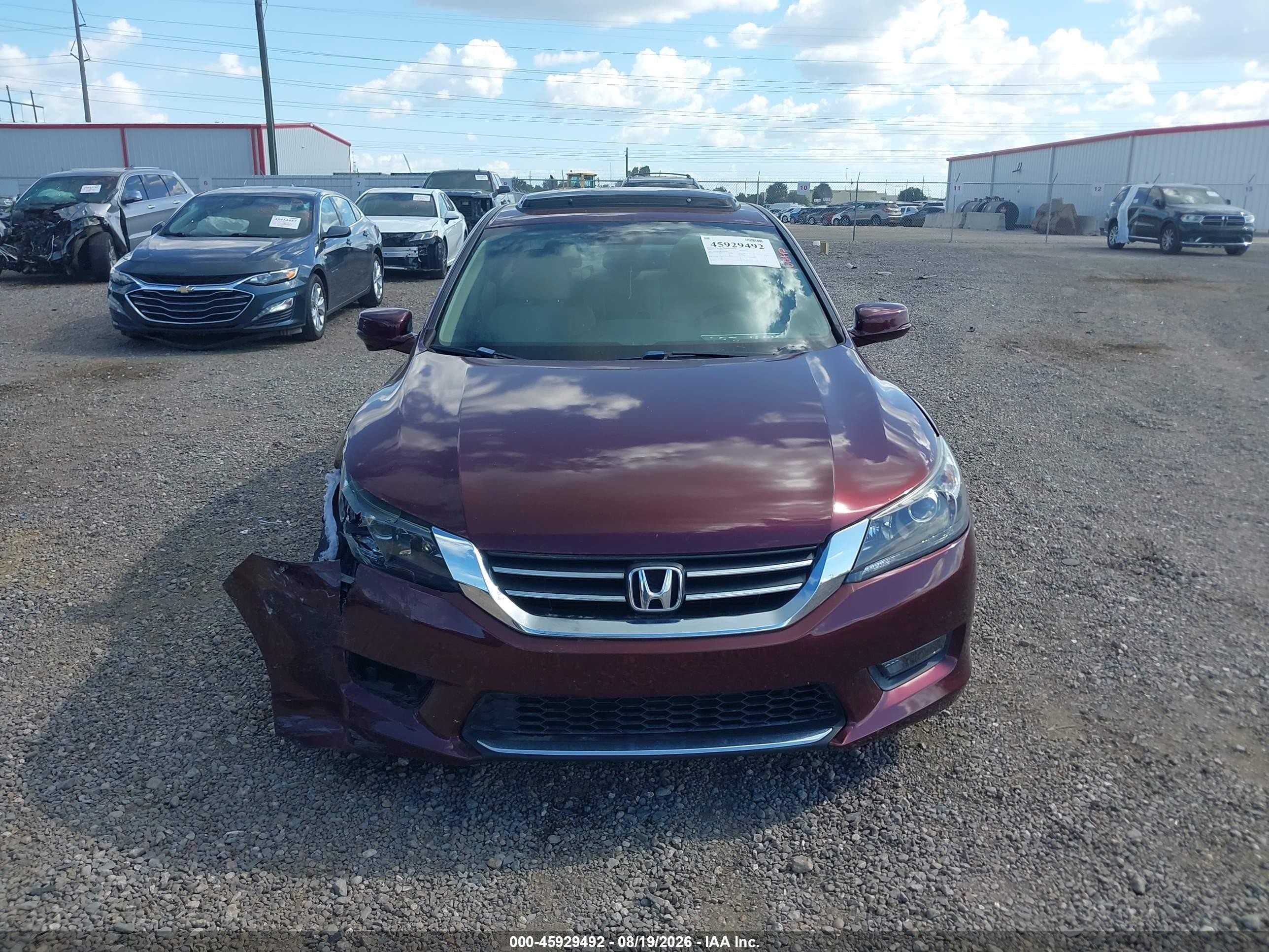 2015 Honda Accord Ex-l Бордовый vin: 1HGCR2F86FA260189