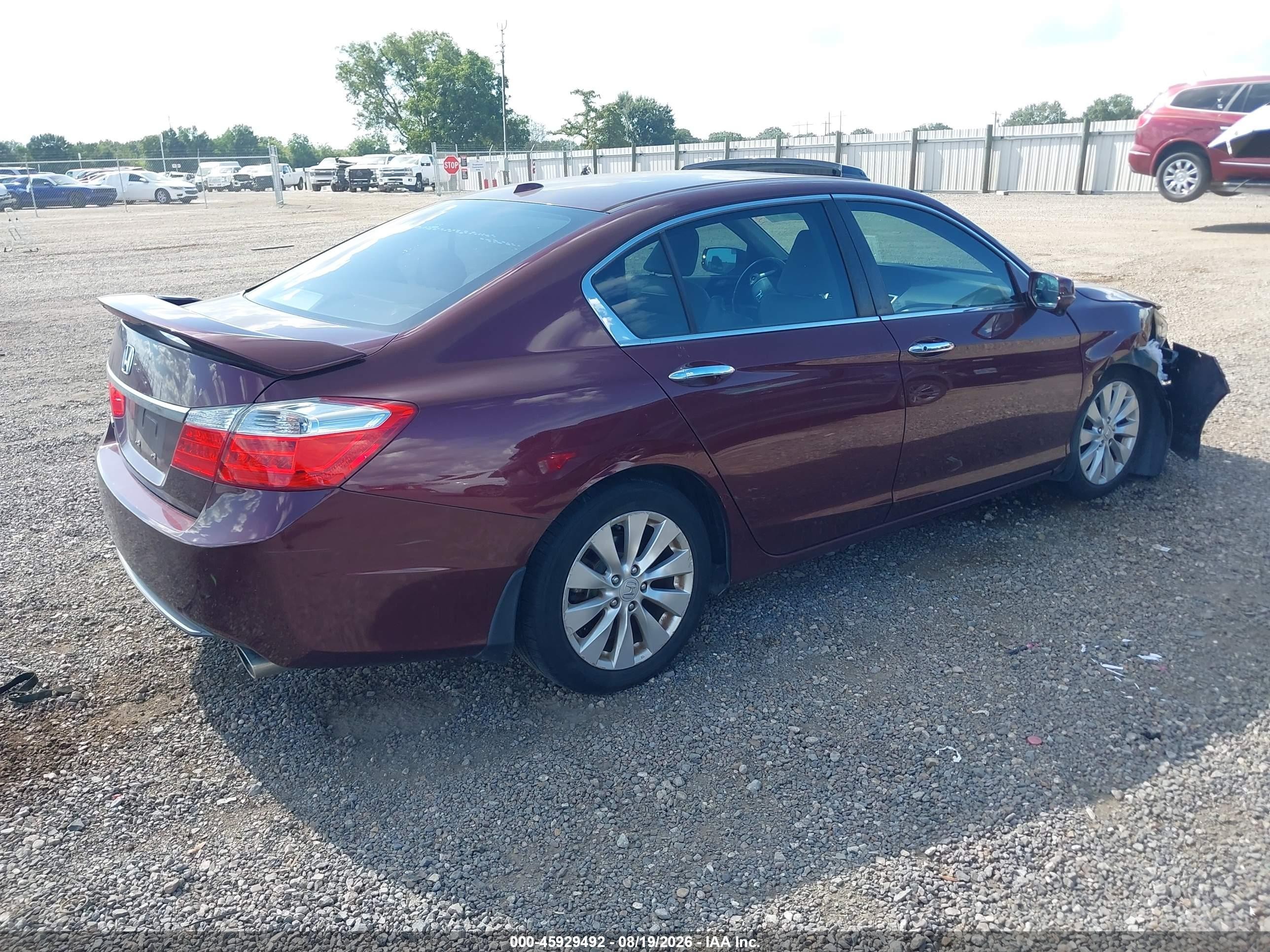 2015 Honda Accord Ex-l Бордовый vin: 1HGCR2F86FA260189