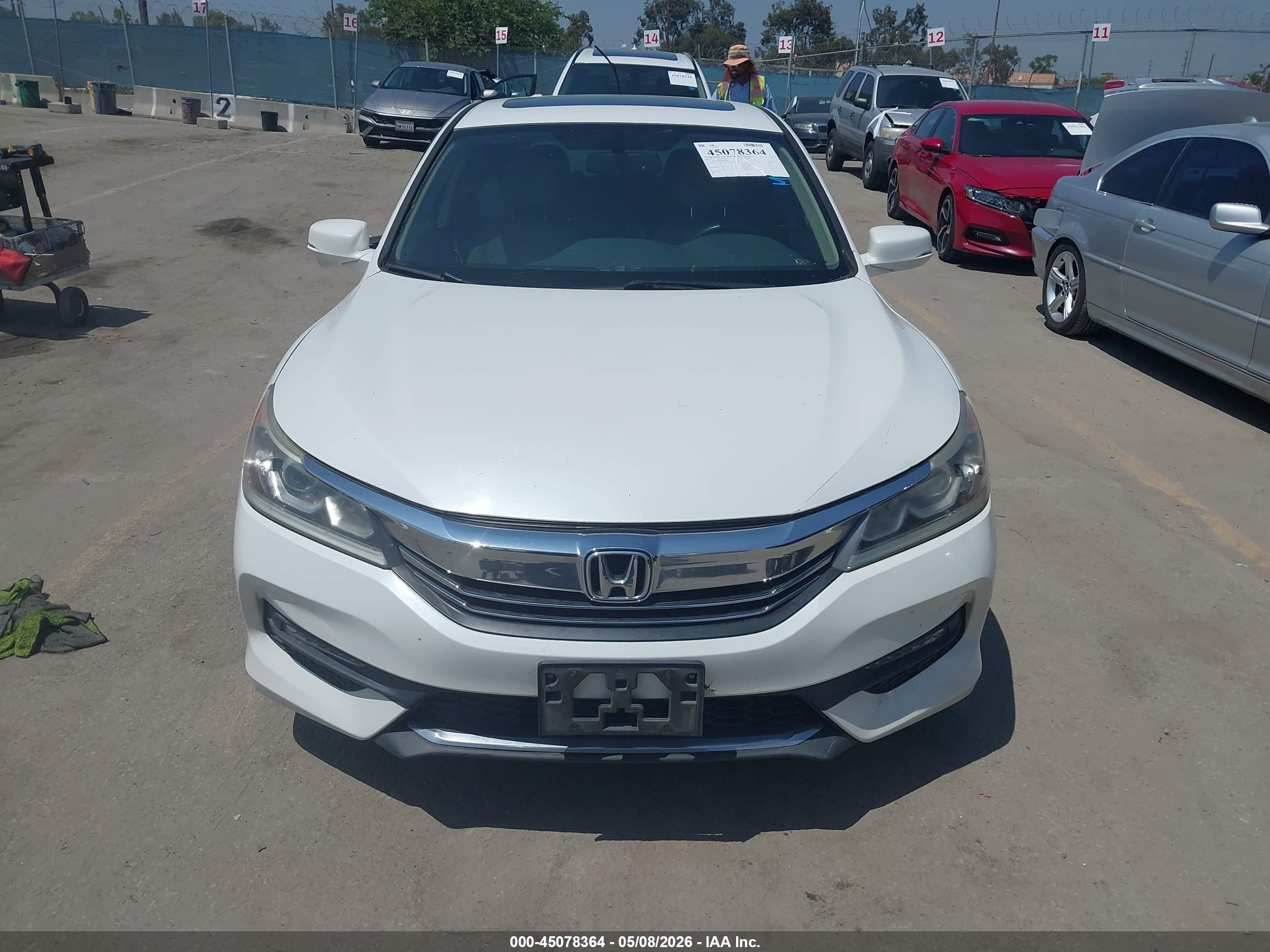 2017 Honda Accord Ex-l White vin: 1HGCR2F86HA091083