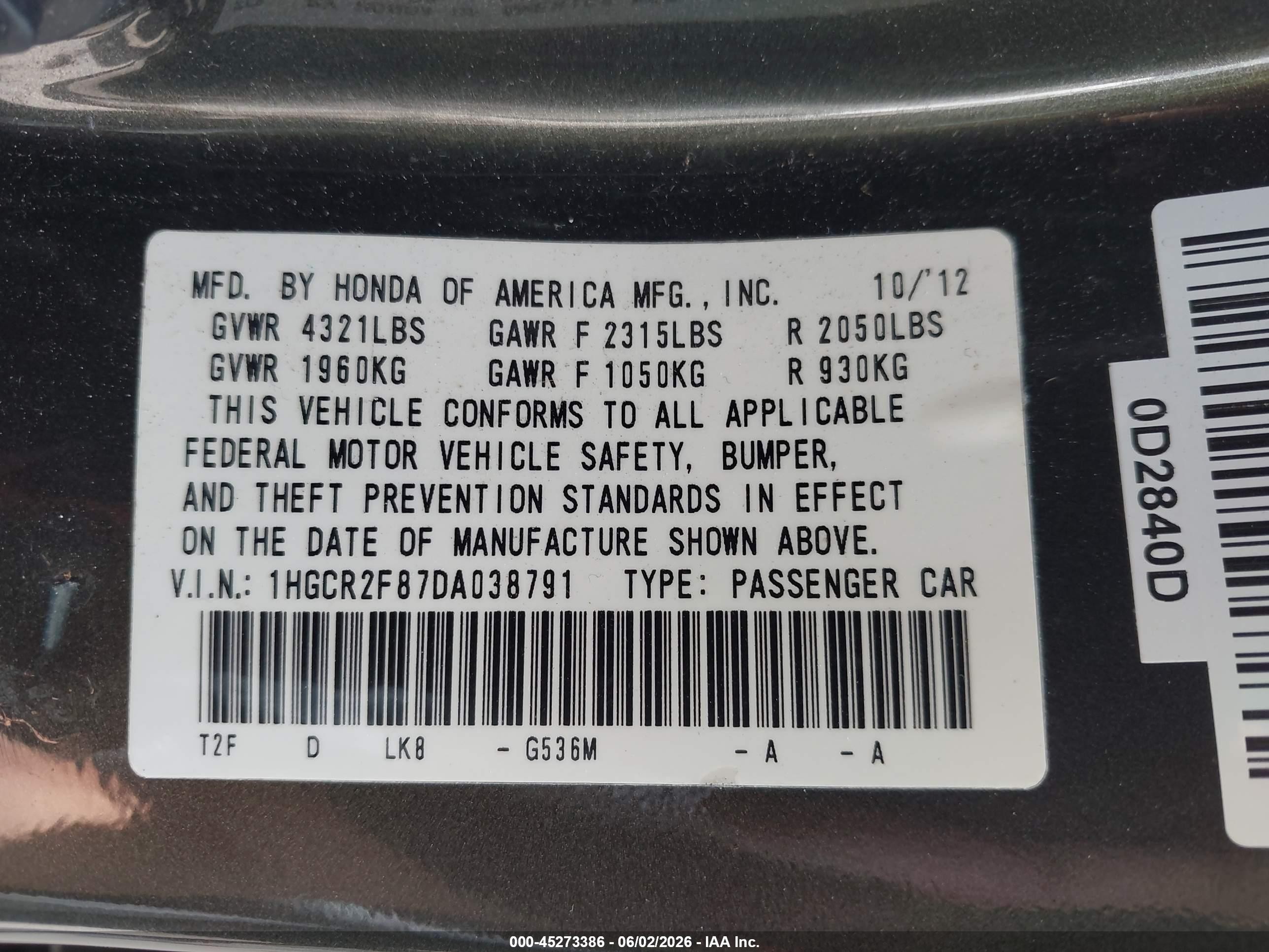 2013 Honda Accord Ex-l Green vin: 1HGCR2F87DA038791