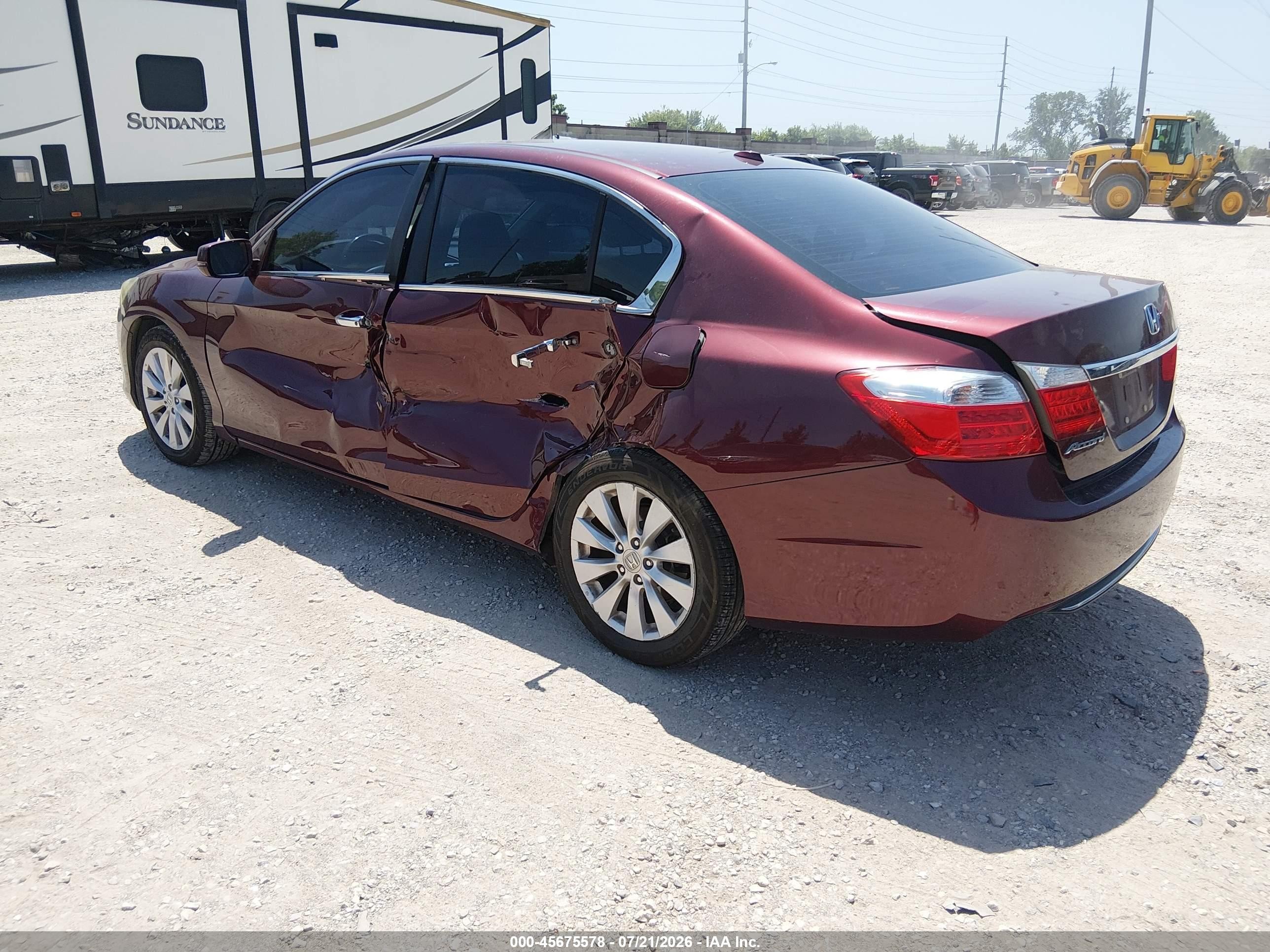 2013 Honda Accord Ex-l Red vin: 1HGCR2F87DA045997