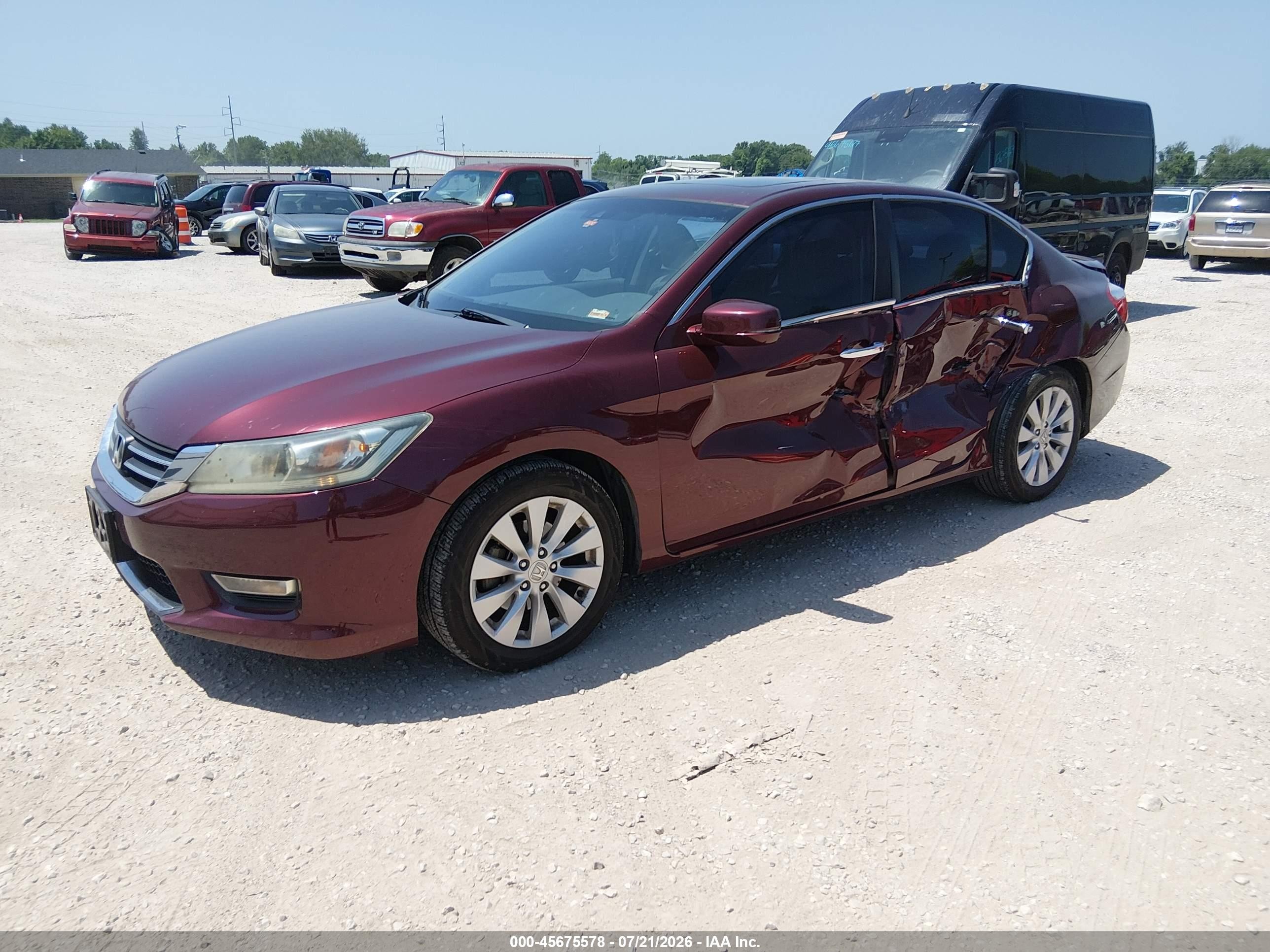 2013 Honda Accord Ex-l Red vin: 1HGCR2F87DA045997