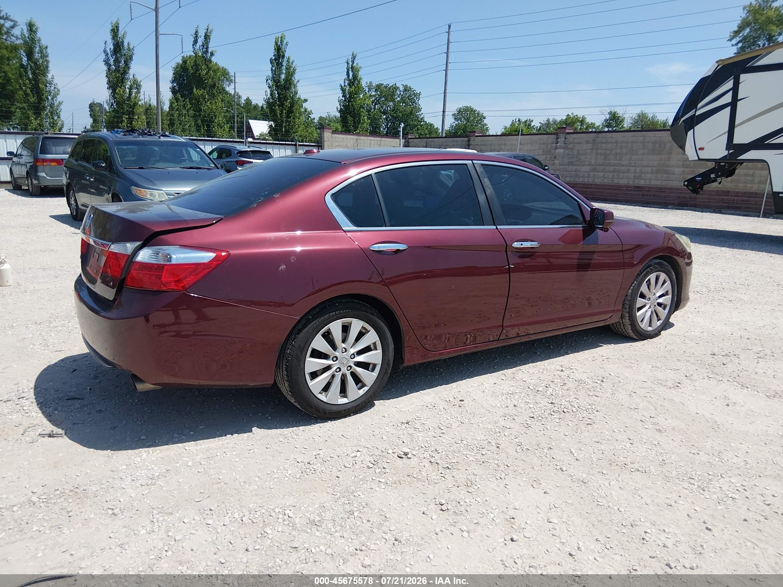 2013 Honda Accord Ex-l Red vin: 1HGCR2F87DA045997