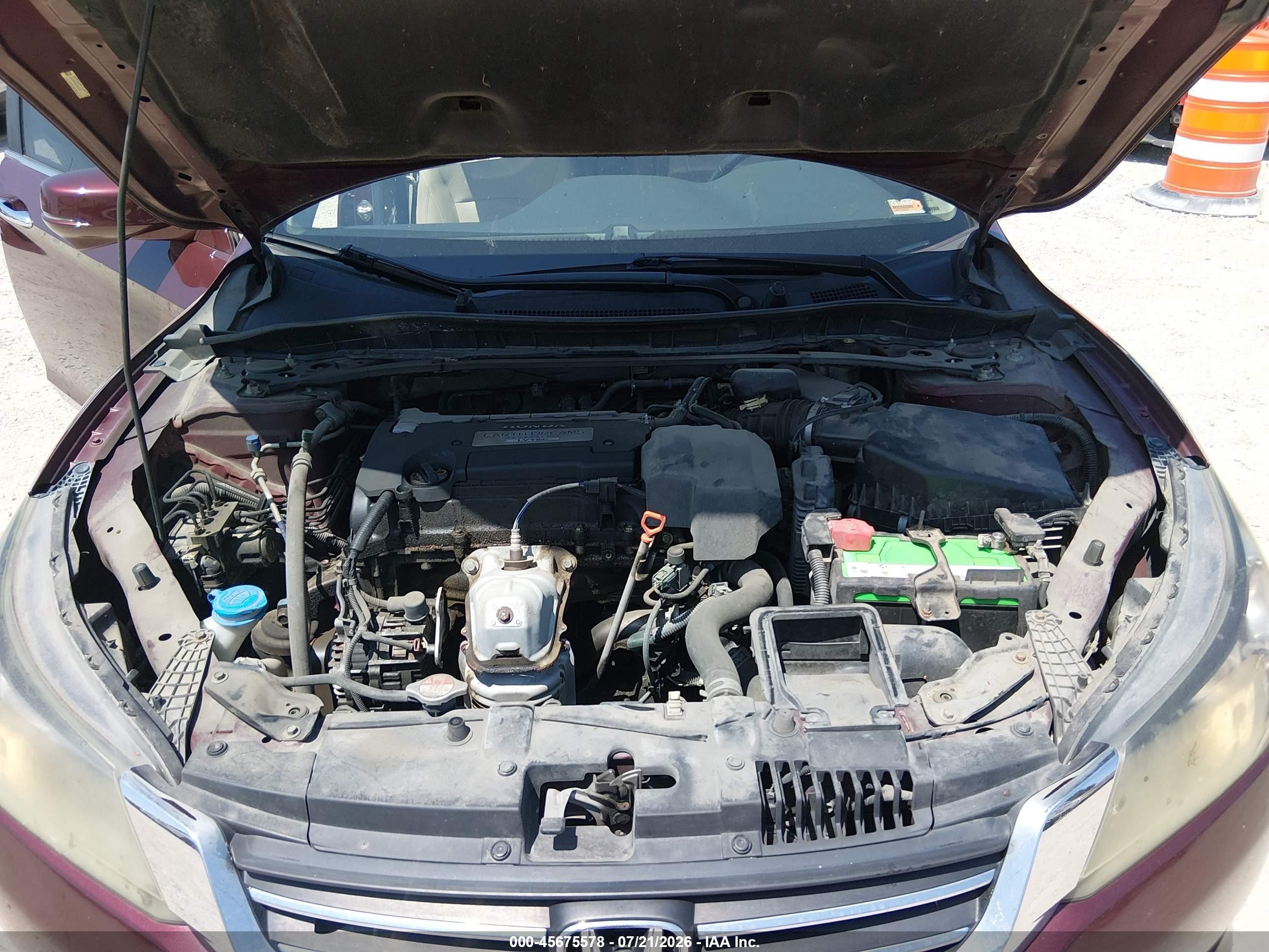2013 Honda Accord Ex-l Red vin: 1HGCR2F87DA045997