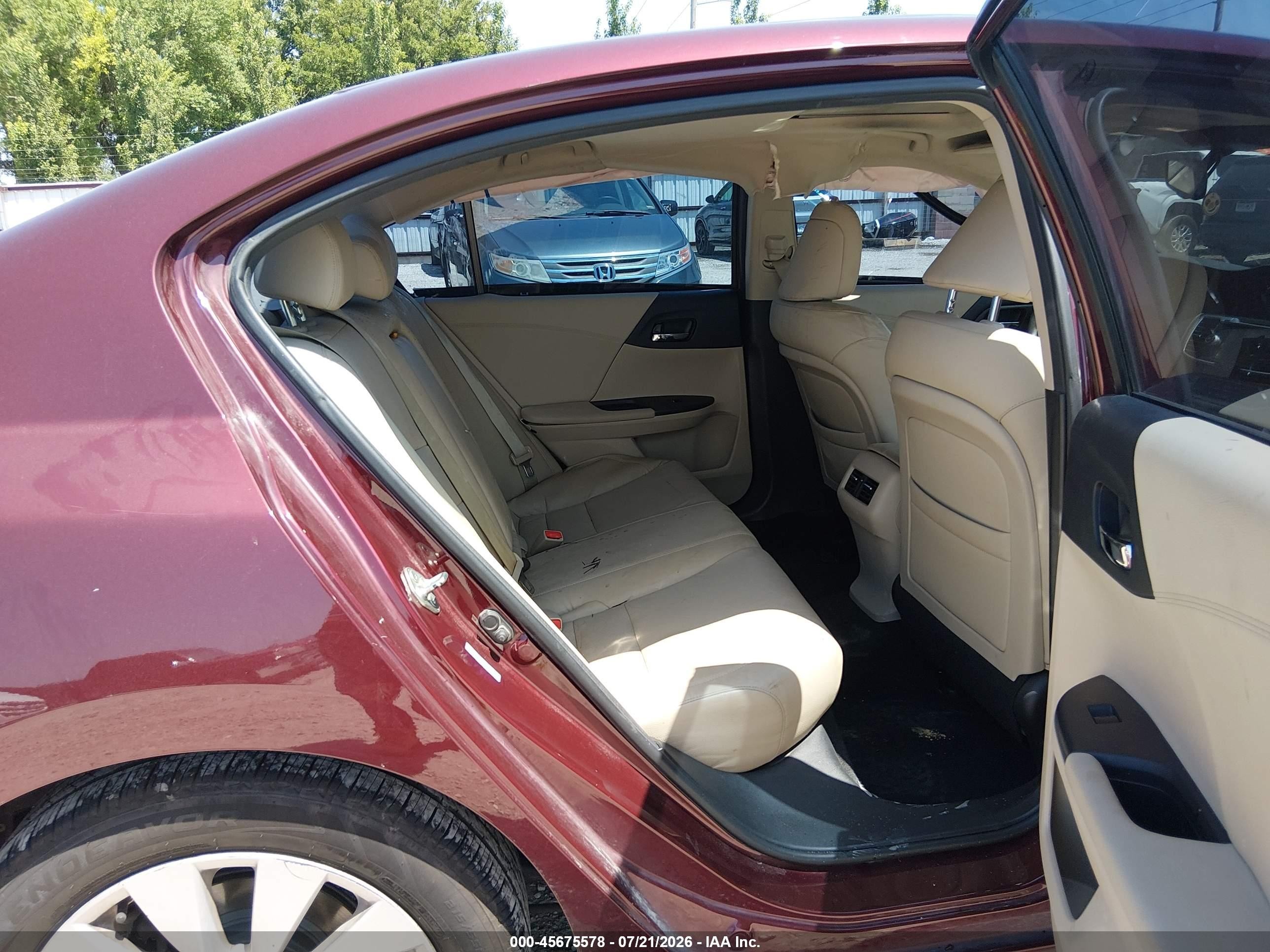 2013 Honda Accord Ex-l Red vin: 1HGCR2F87DA045997