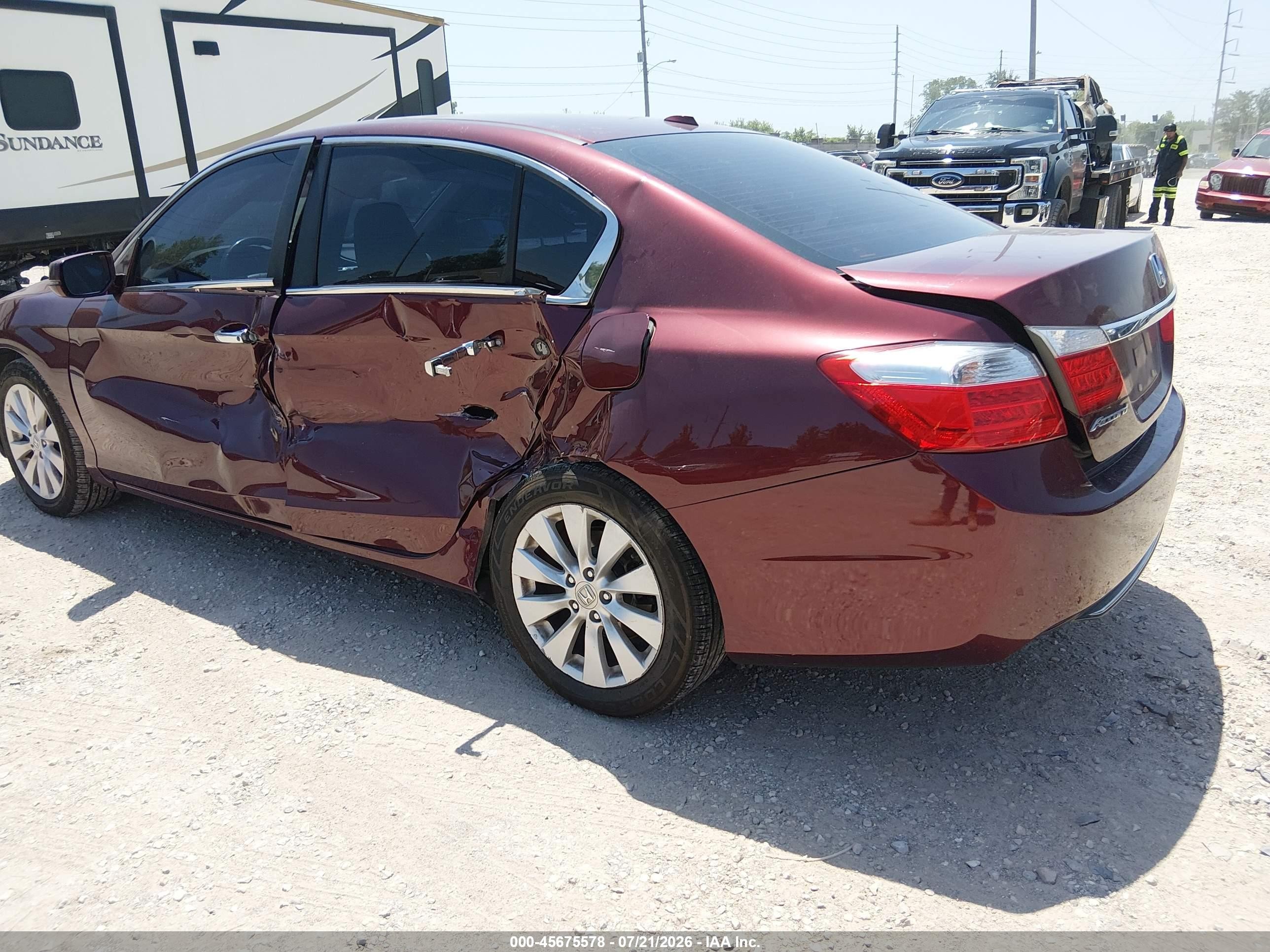 2013 Honda Accord Ex-l Red vin: 1HGCR2F87DA045997