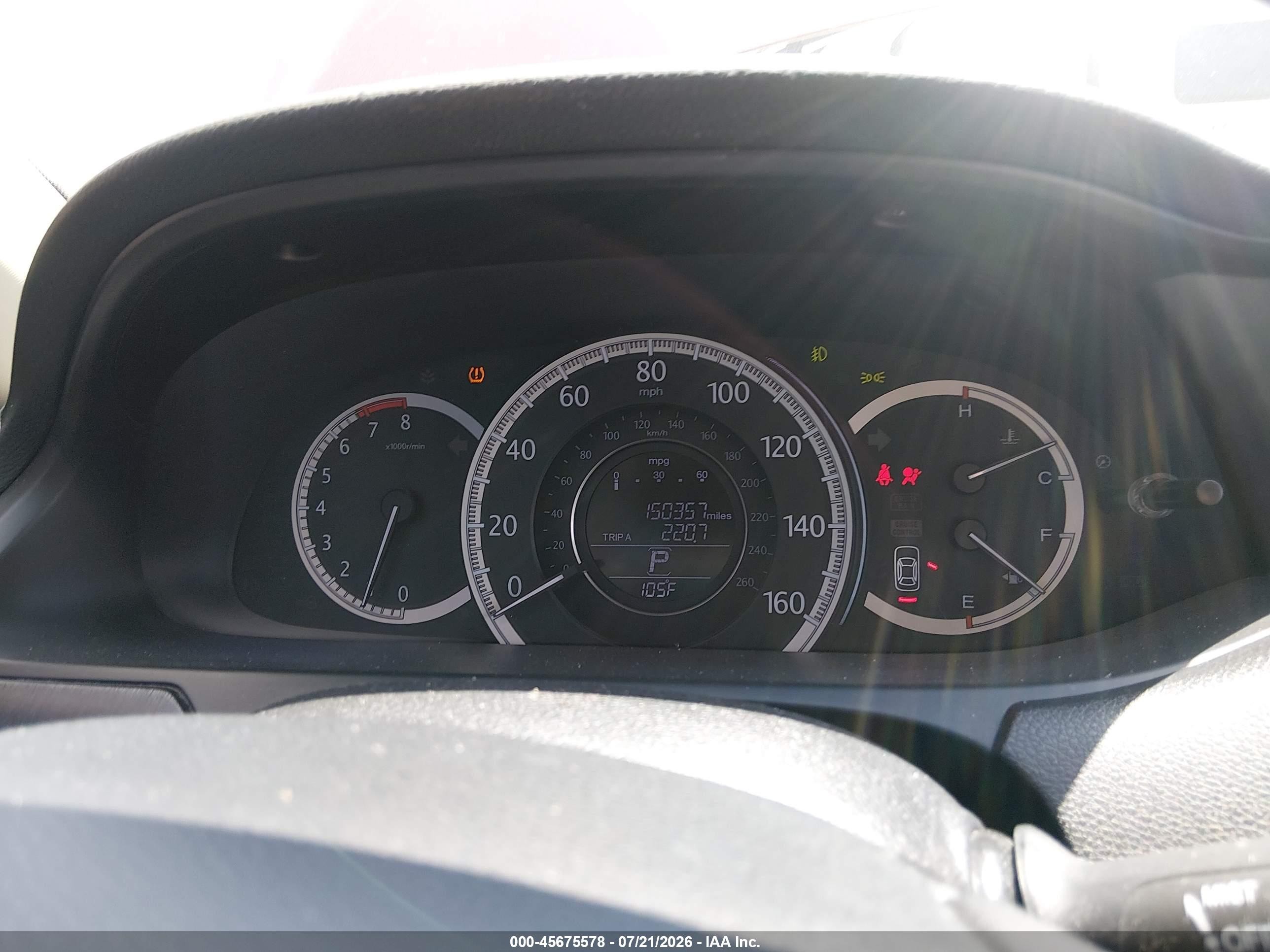 2013 Honda Accord Ex-l Red vin: 1HGCR2F87DA045997