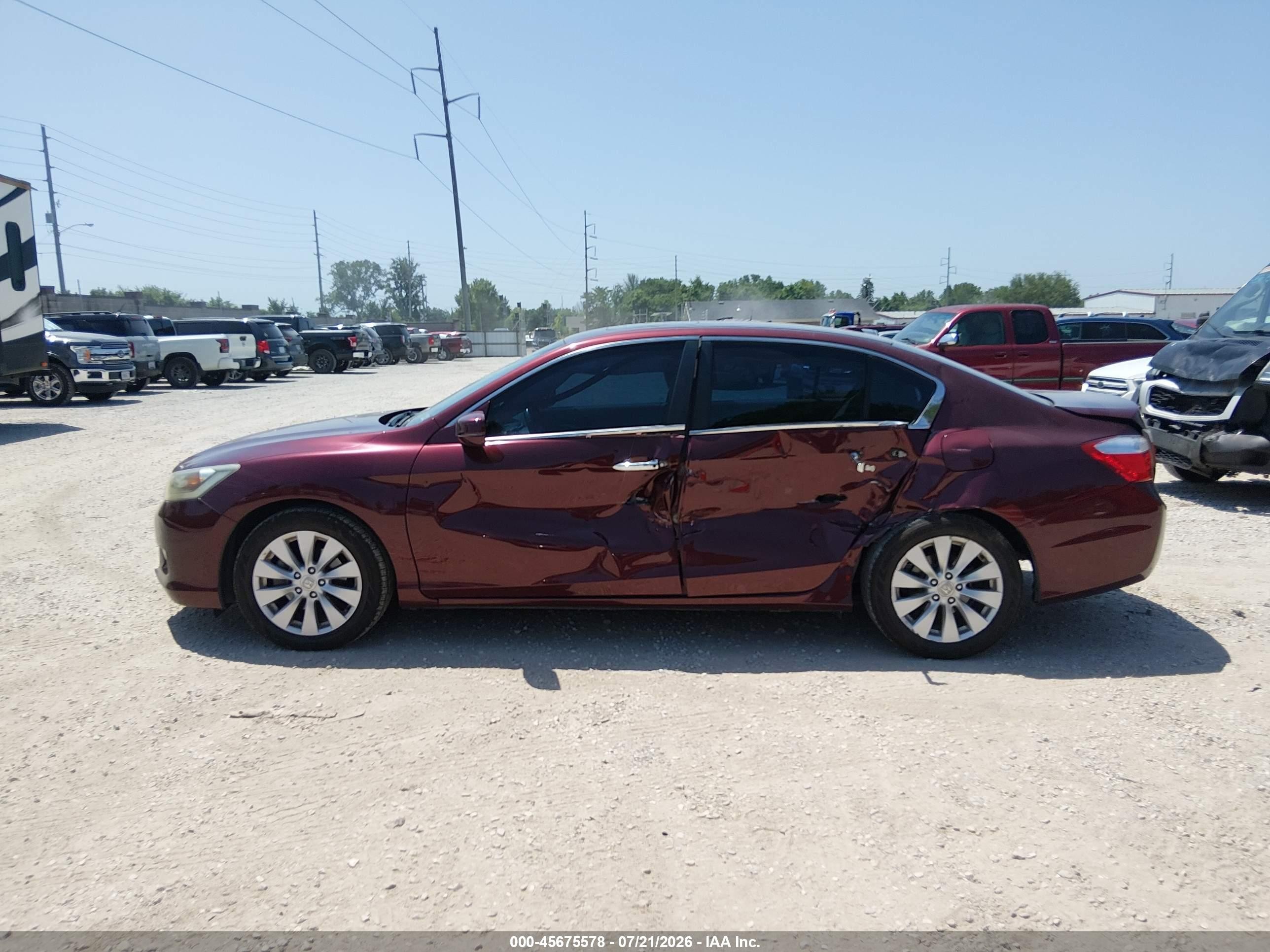 2013 Honda Accord Ex-l Red vin: 1HGCR2F87DA045997