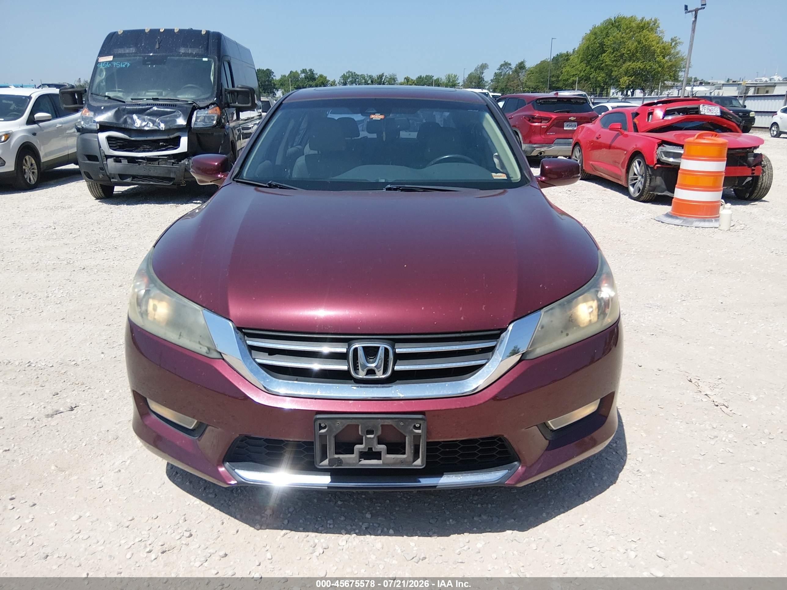 2013 Honda Accord Ex-l Red vin: 1HGCR2F87DA045997