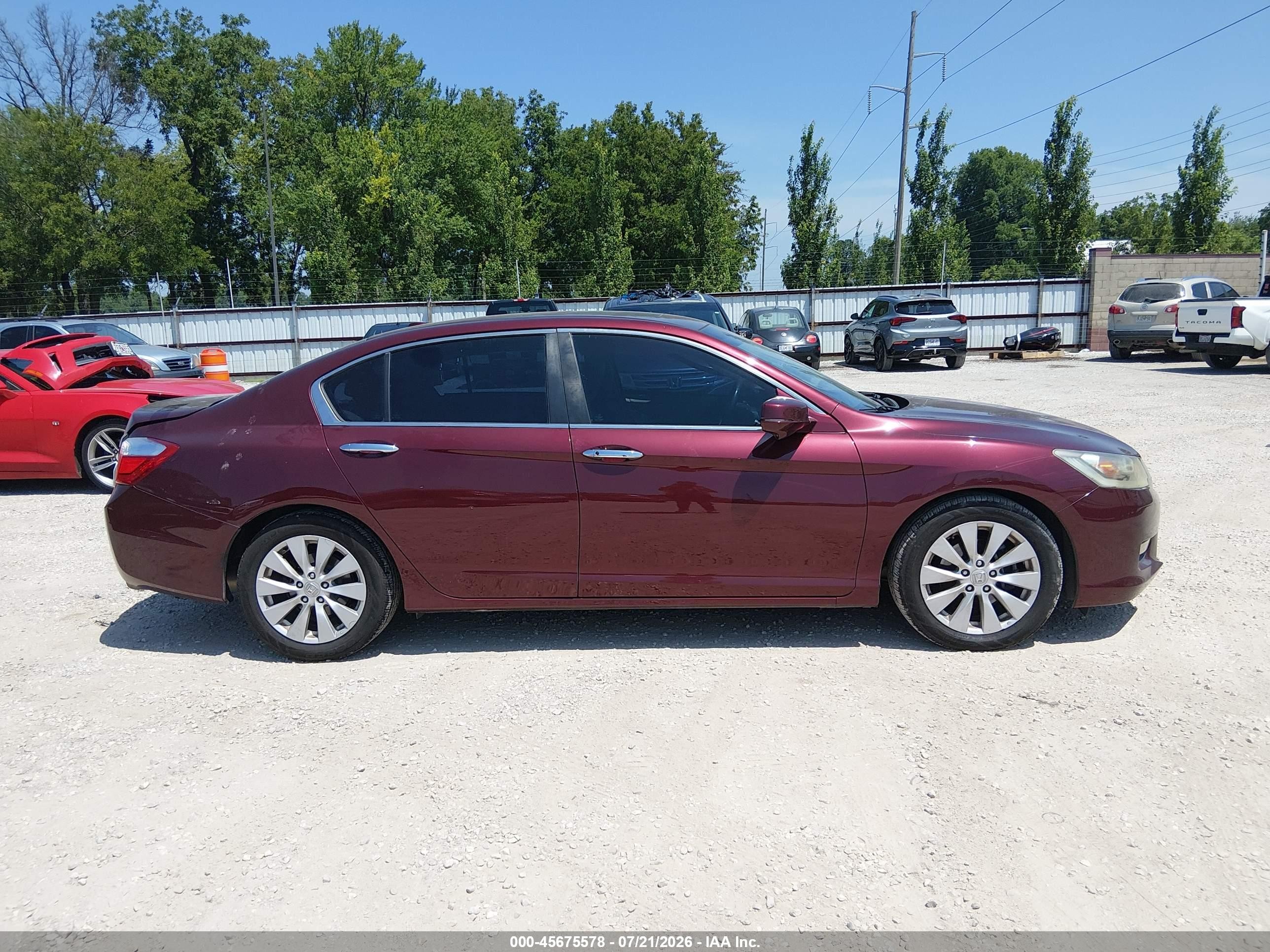 2013 Honda Accord Ex-l Red vin: 1HGCR2F87DA045997