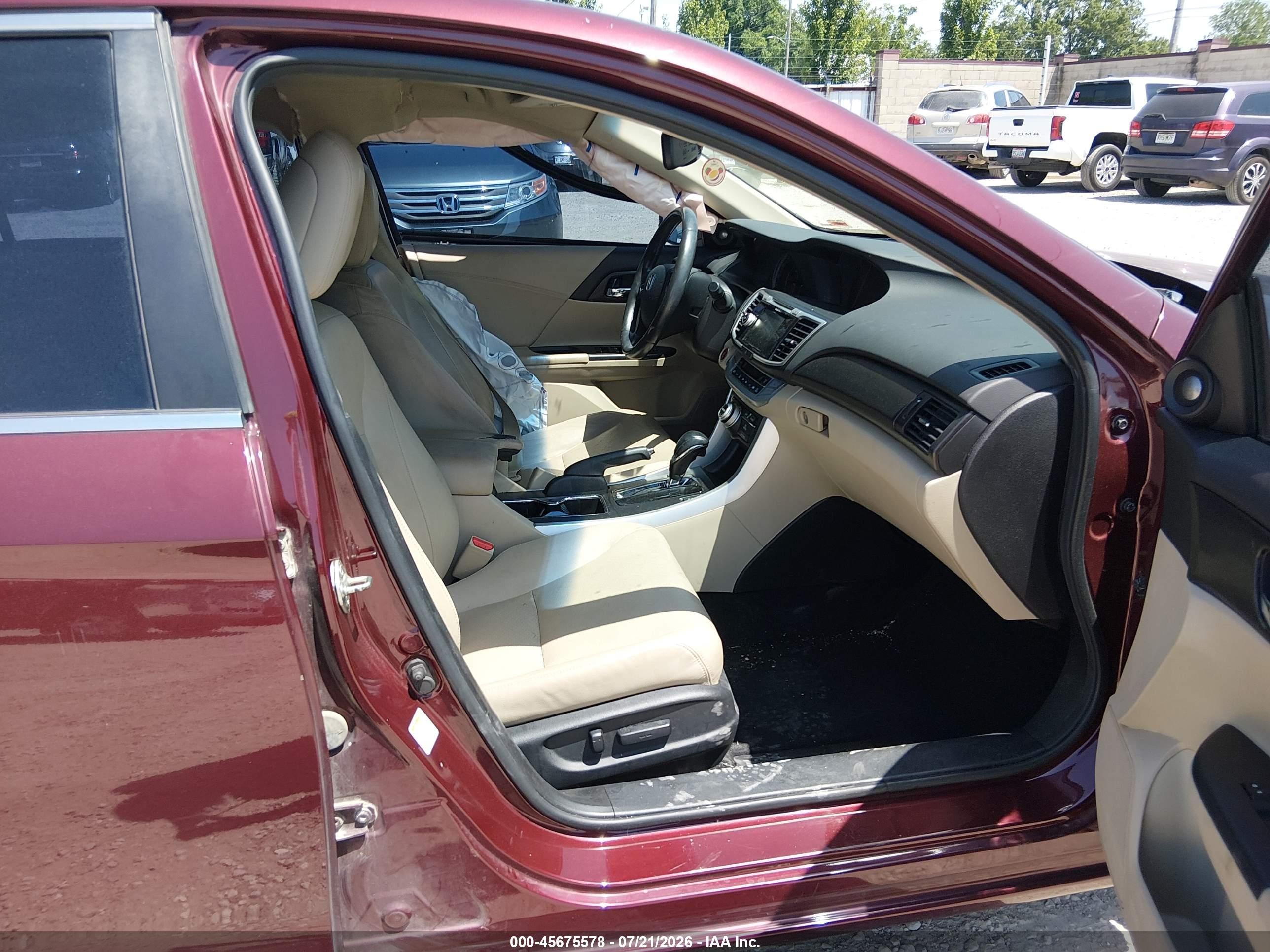 2013 Honda Accord Ex-l Red vin: 1HGCR2F87DA045997