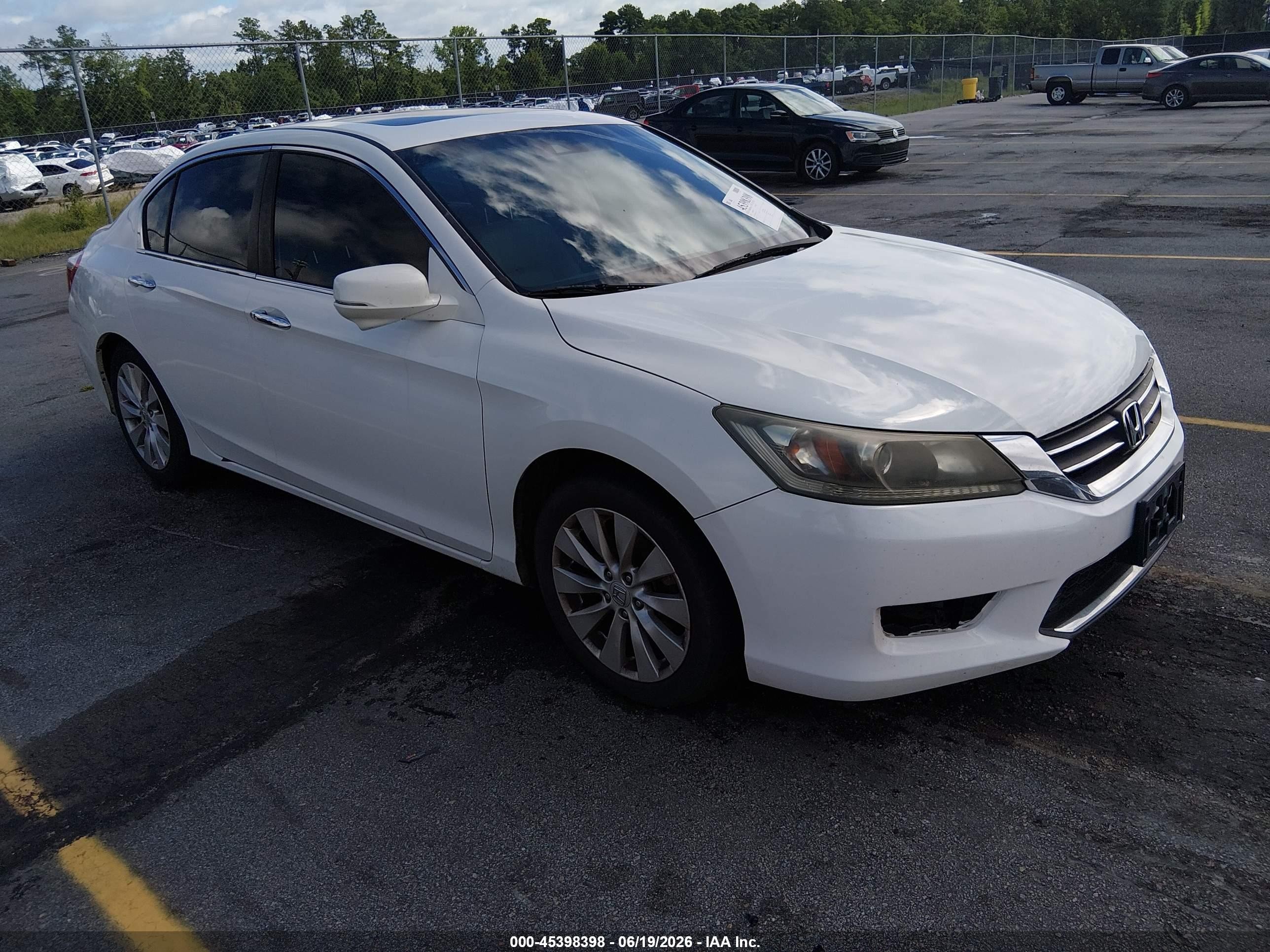 2013 Honda Accord Ex-l White vin: 1HGCR2F87DA057227