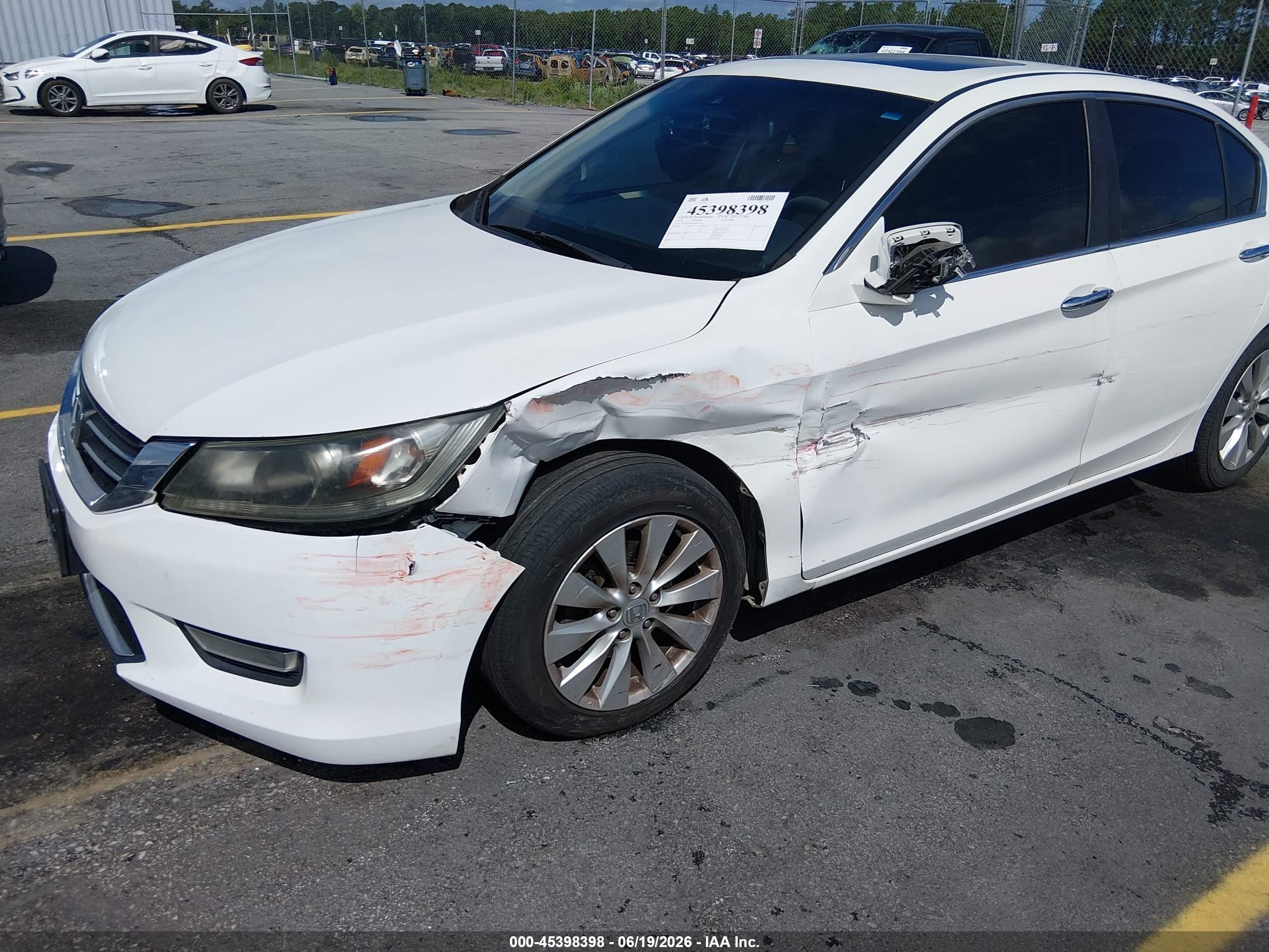 2013 Honda Accord Ex-l Белый vin: 1HGCR2F87DA057227