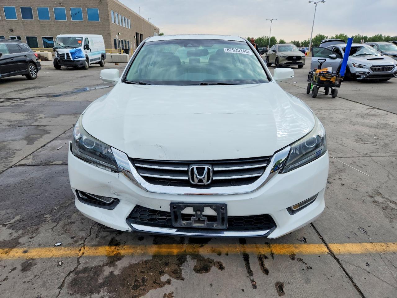 2013 Honda Accord Exl White vin: 1HGCR2F87DA060113