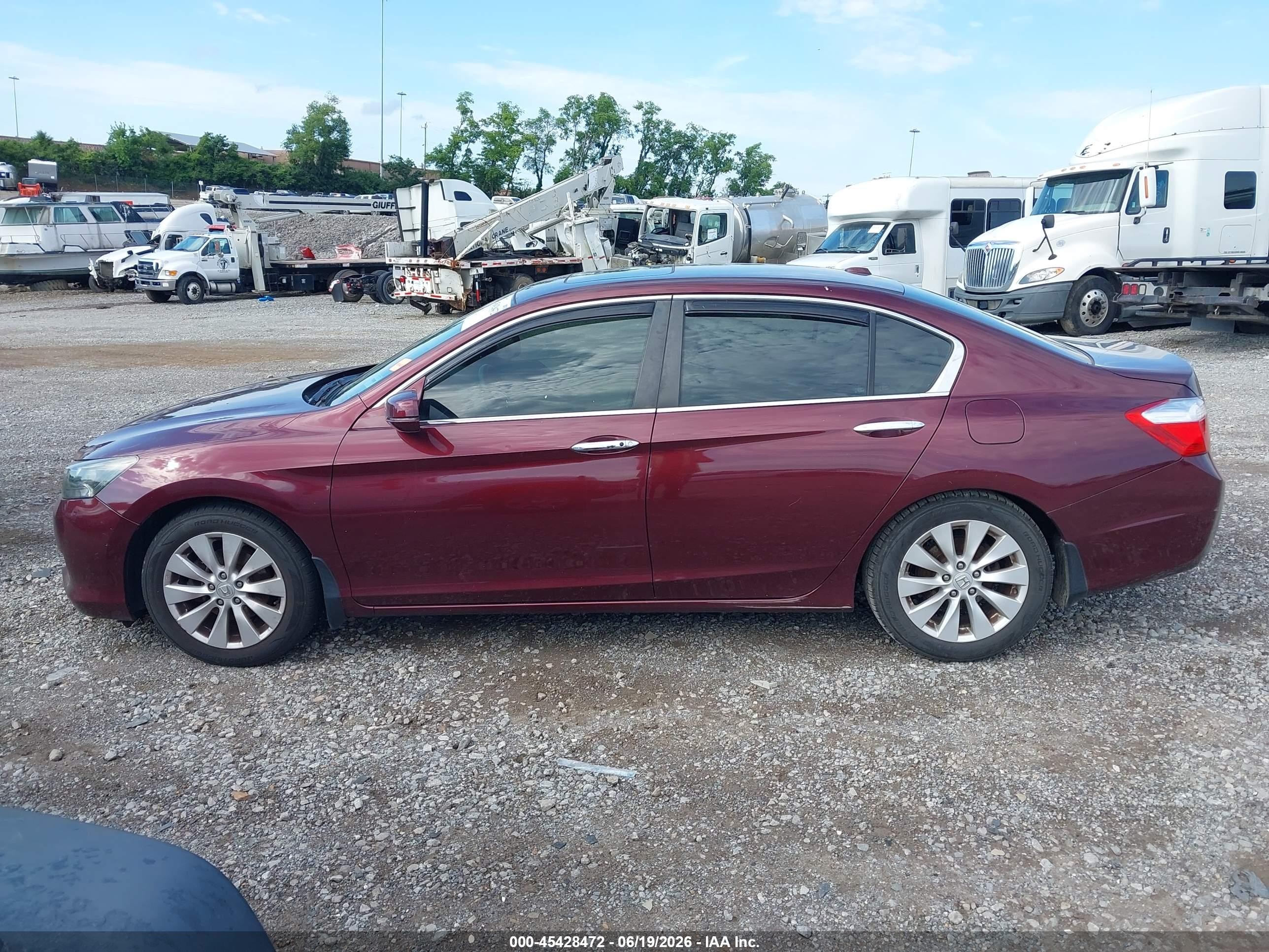 2013 Honda Accord Ex-l Maroon vin: 1HGCR2F87DA125221