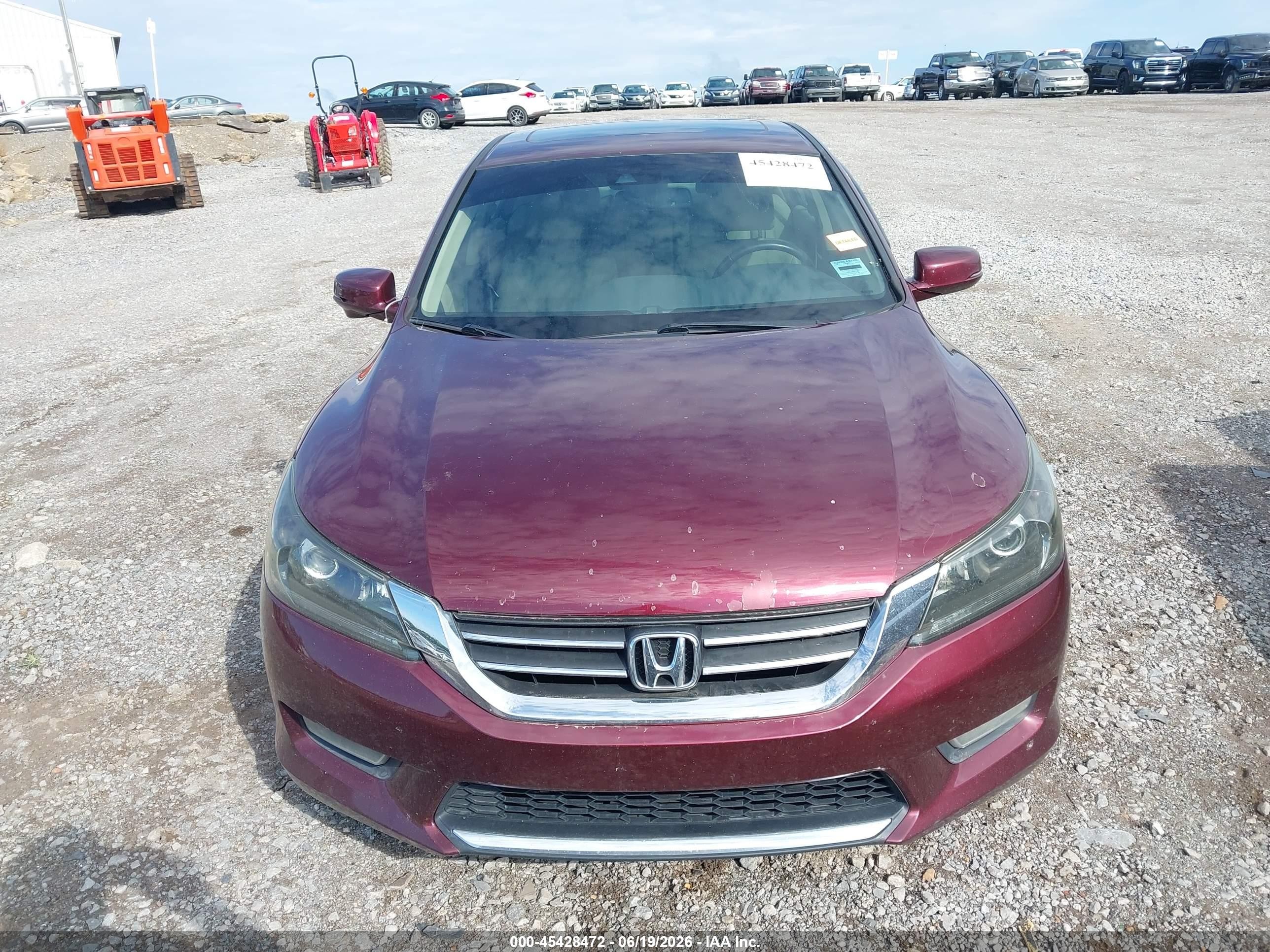 2013 Honda Accord Ex-l Maroon vin: 1HGCR2F87DA125221