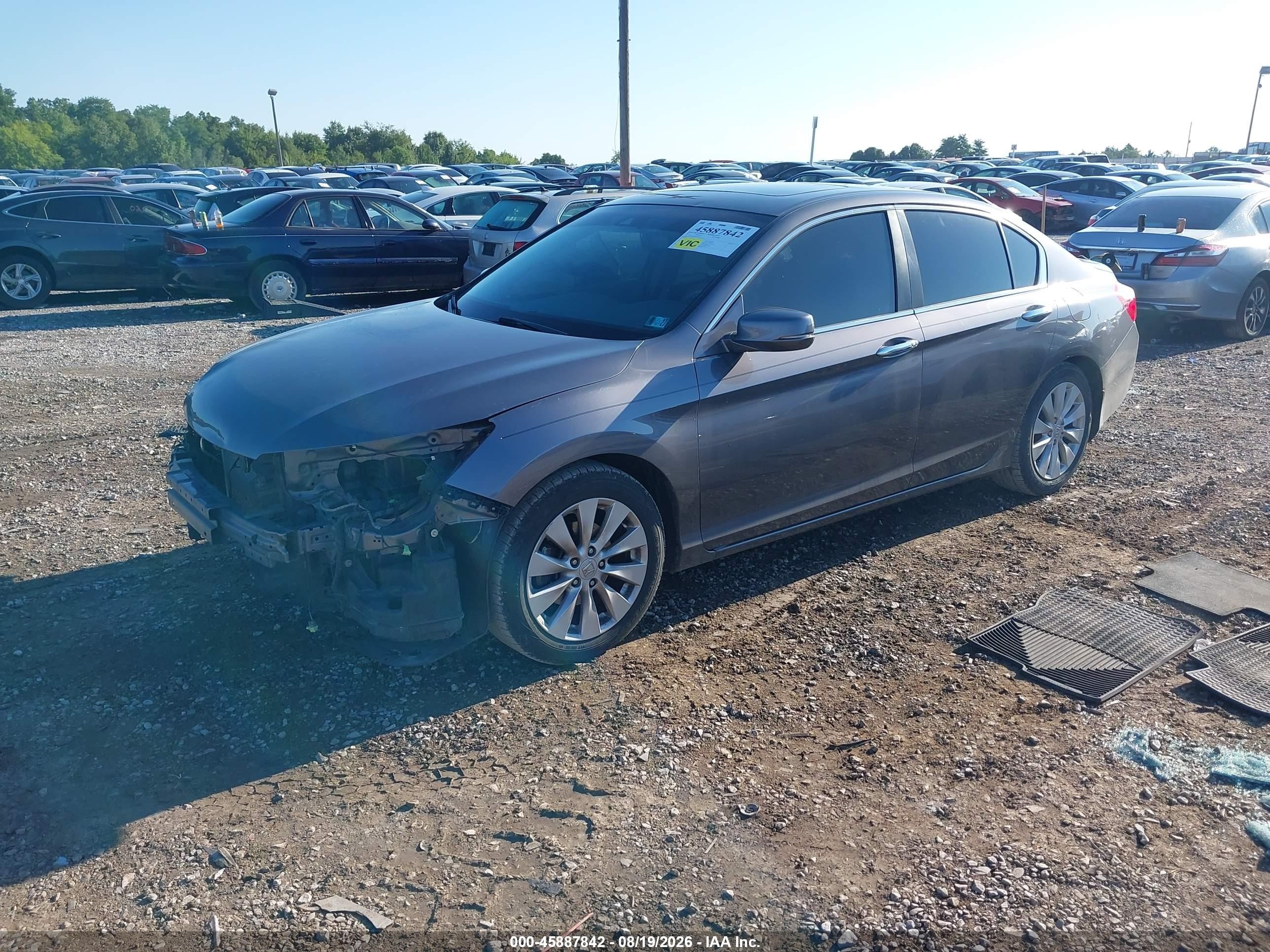 2013 Honda Accord Ex-l Серый vin: 1HGCR2F87DA144030