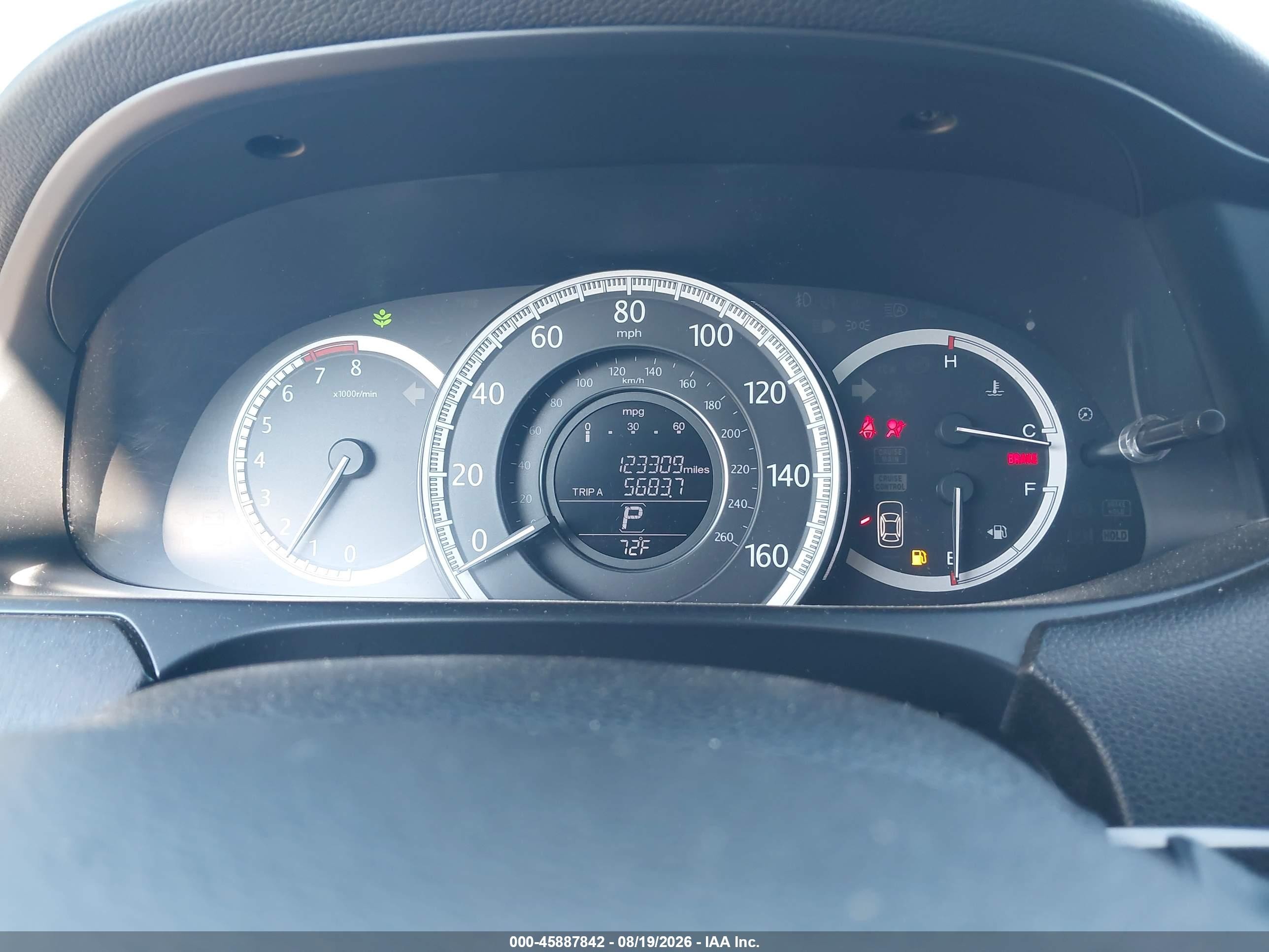 2013 Honda Accord Ex-l Серый vin: 1HGCR2F87DA144030