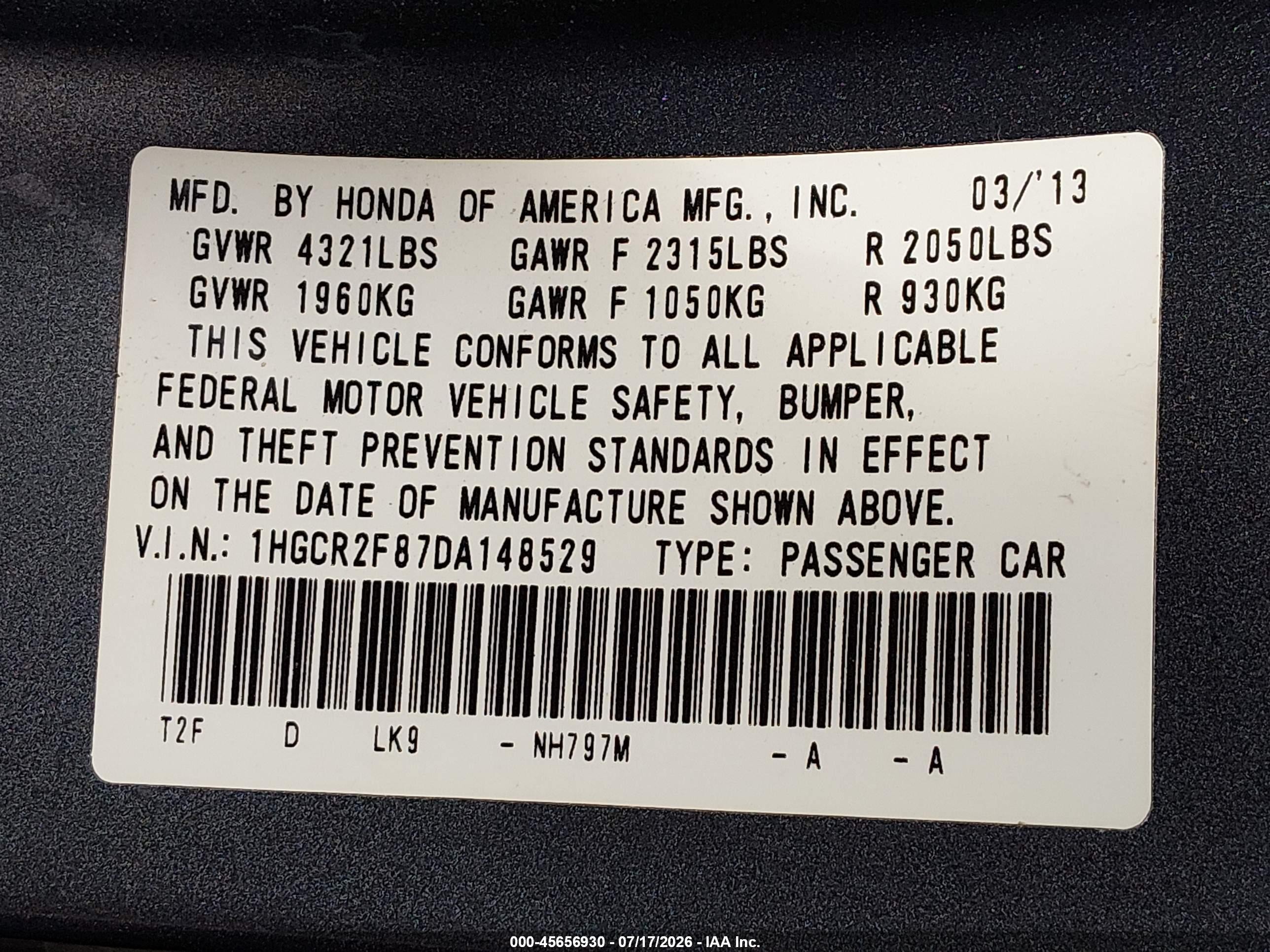 2013 Honda Accord Ex-l Gray vin: 1HGCR2F87DA148529
