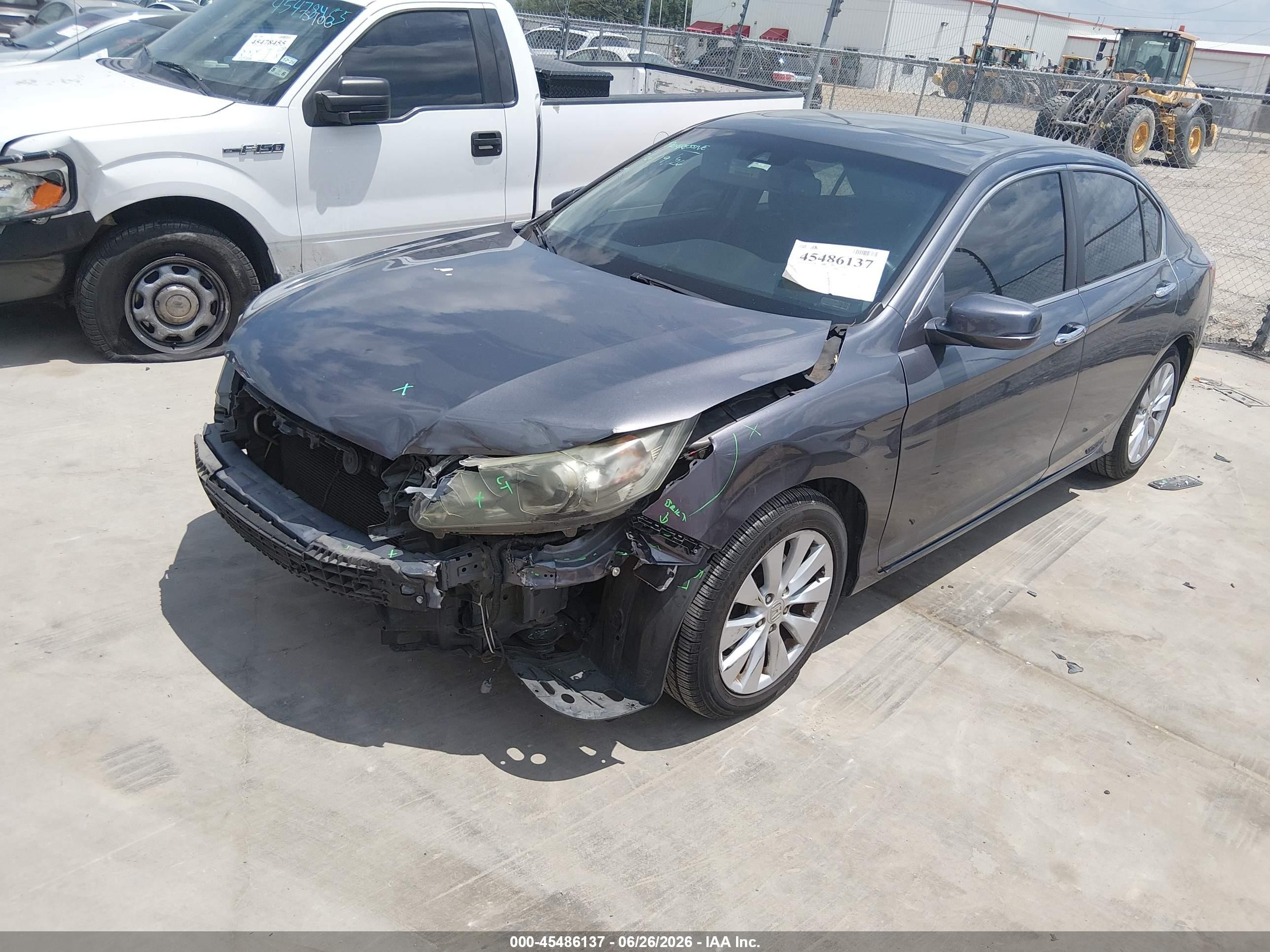 2013 Honda Accord Ex-l Серый vin: 1HGCR2F87DA153648