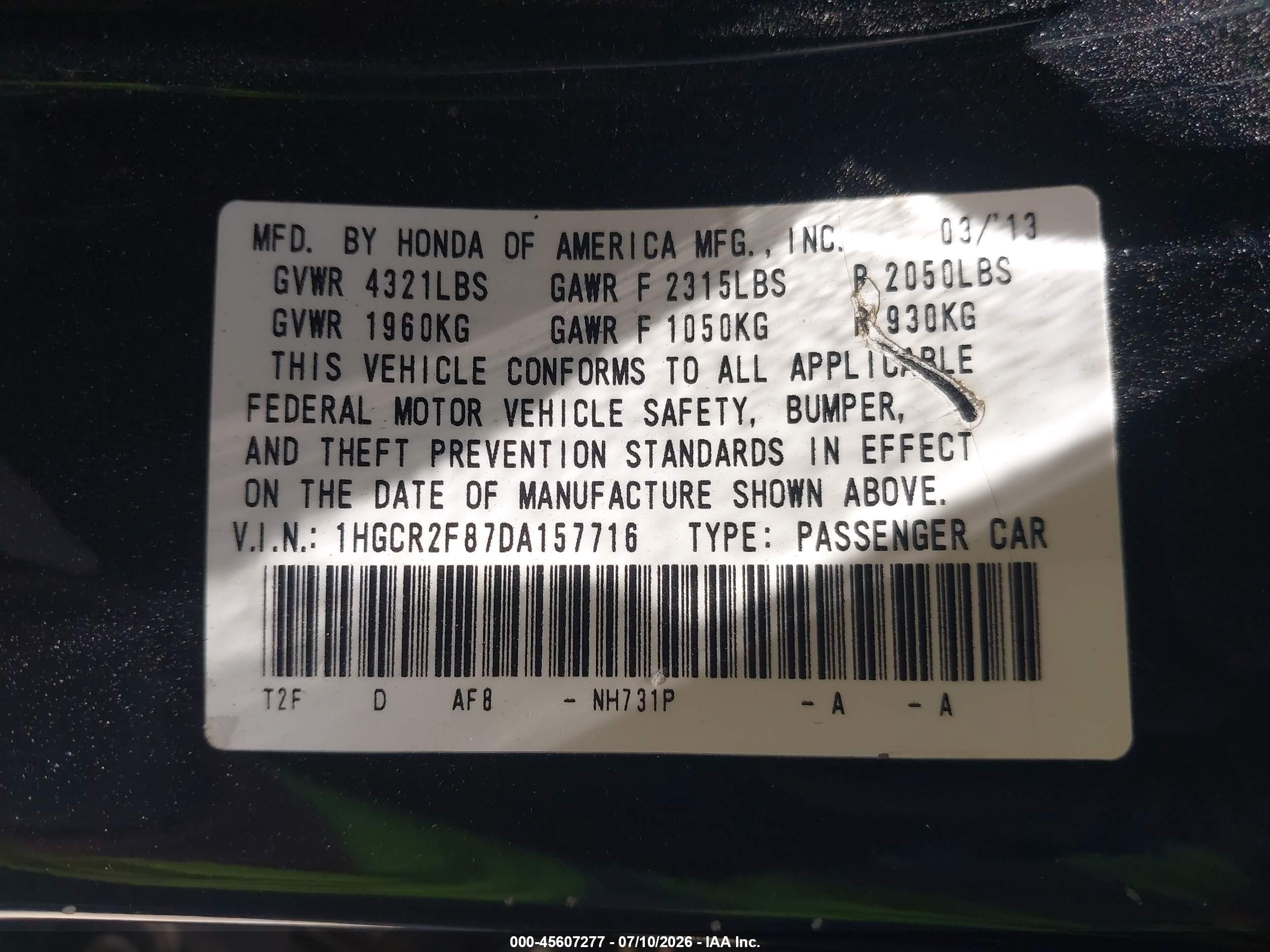 2013 Honda Accord Ex-l Черный vin: 1HGCR2F87DA157716
