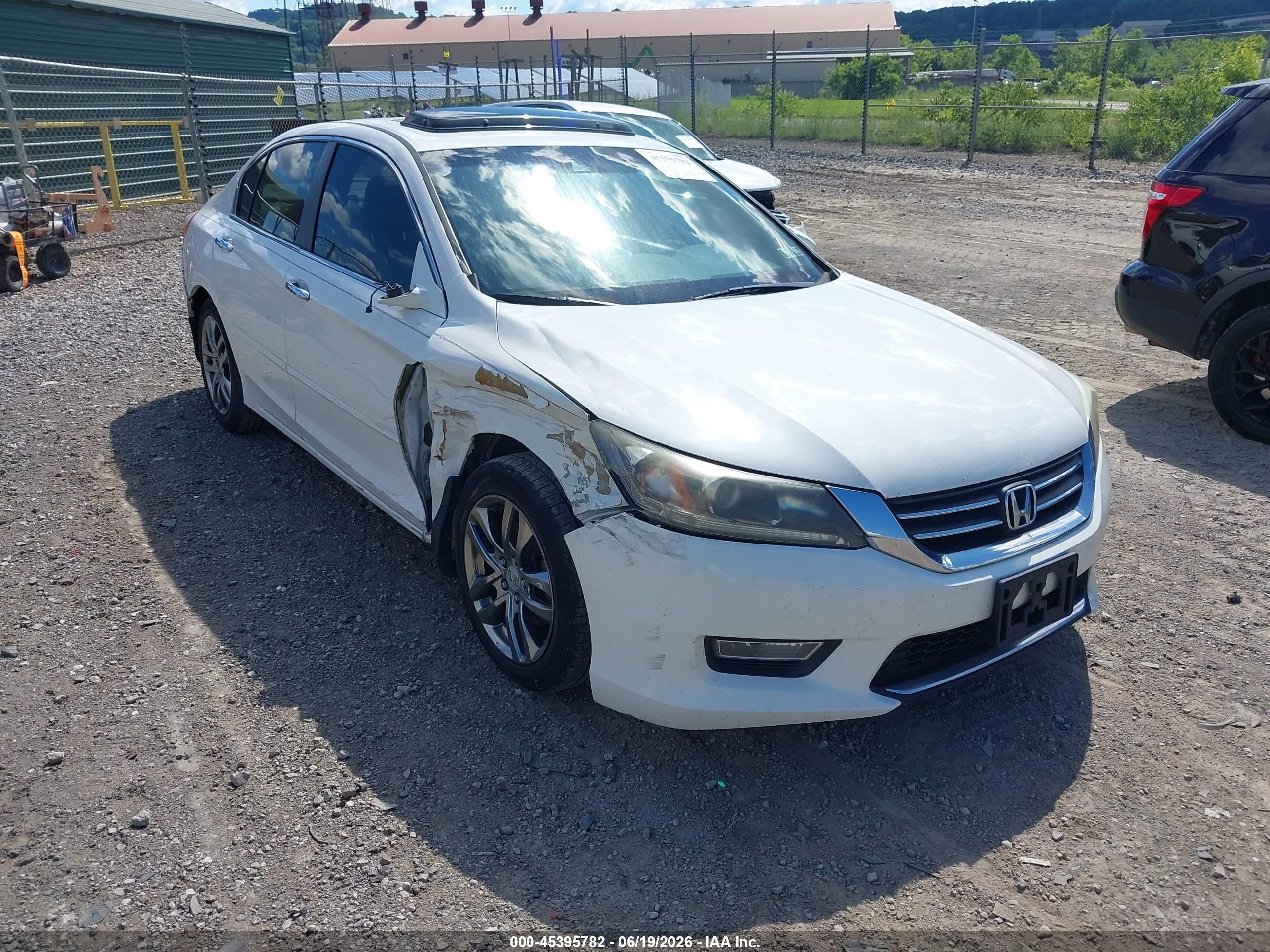 2013 Honda Accord Ex-l White vin: 1HGCR2F87DA198704