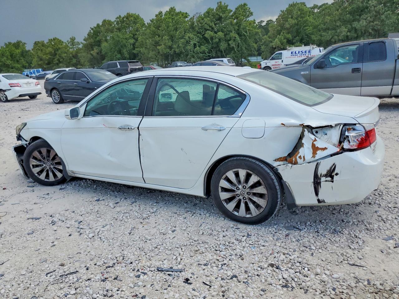 2013 Honda Accord Exl White vin: 1HGCR2F87DA213895