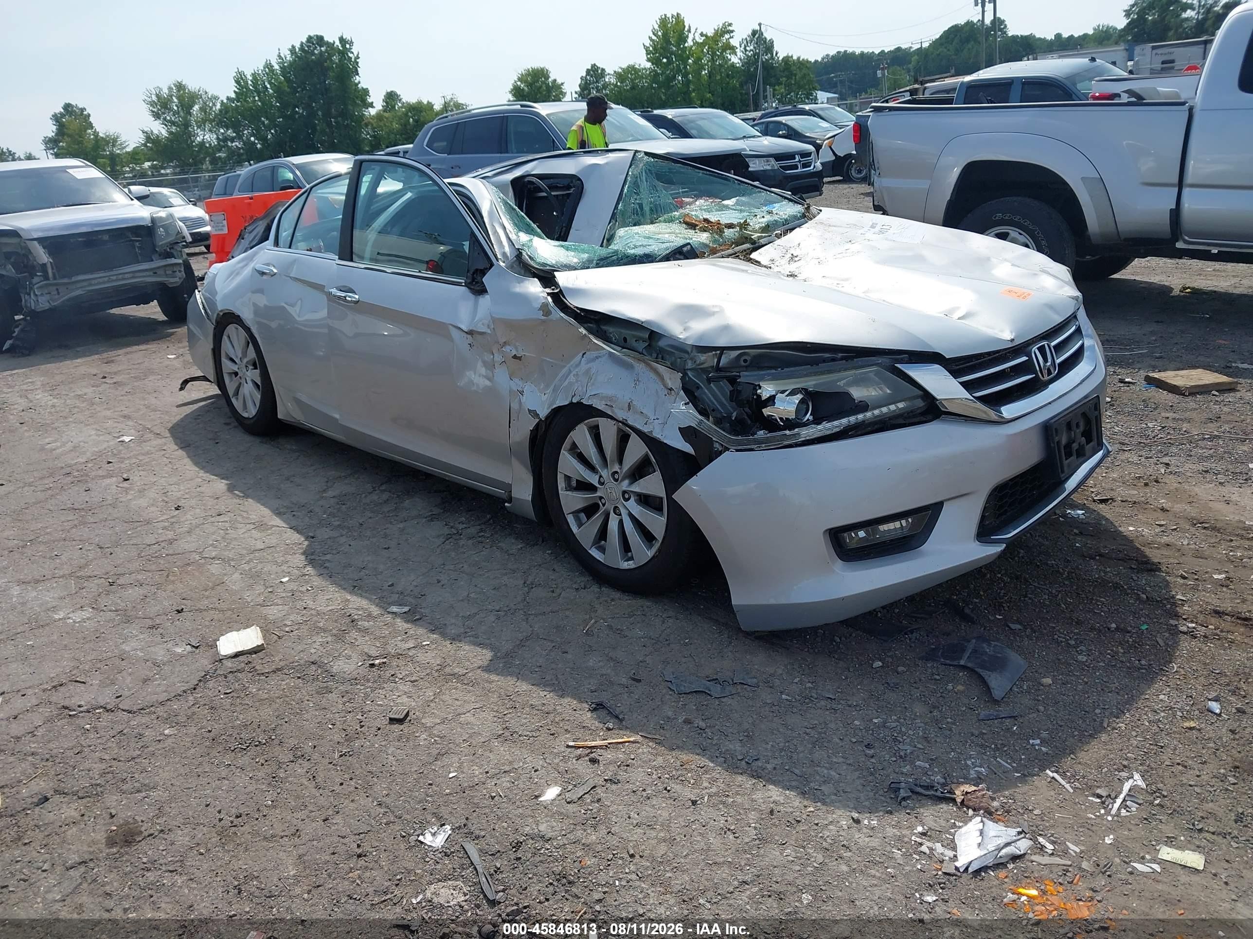 2014 Honda Accord Ex-l Silver vin: 1HGCR2F87EA041644