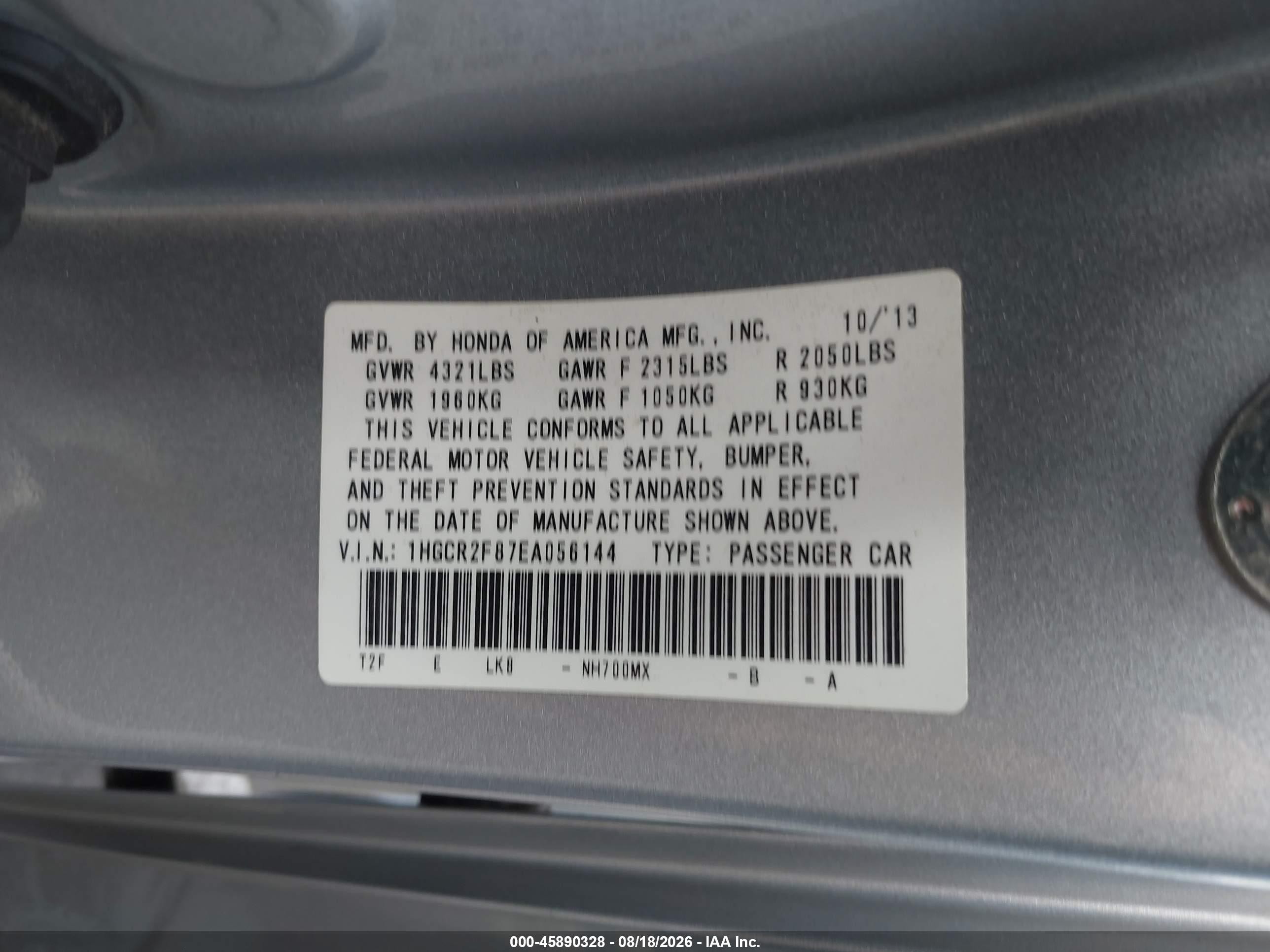 2014 Honda Accord Ex-l Серебряный vin: 1HGCR2F87EA056144