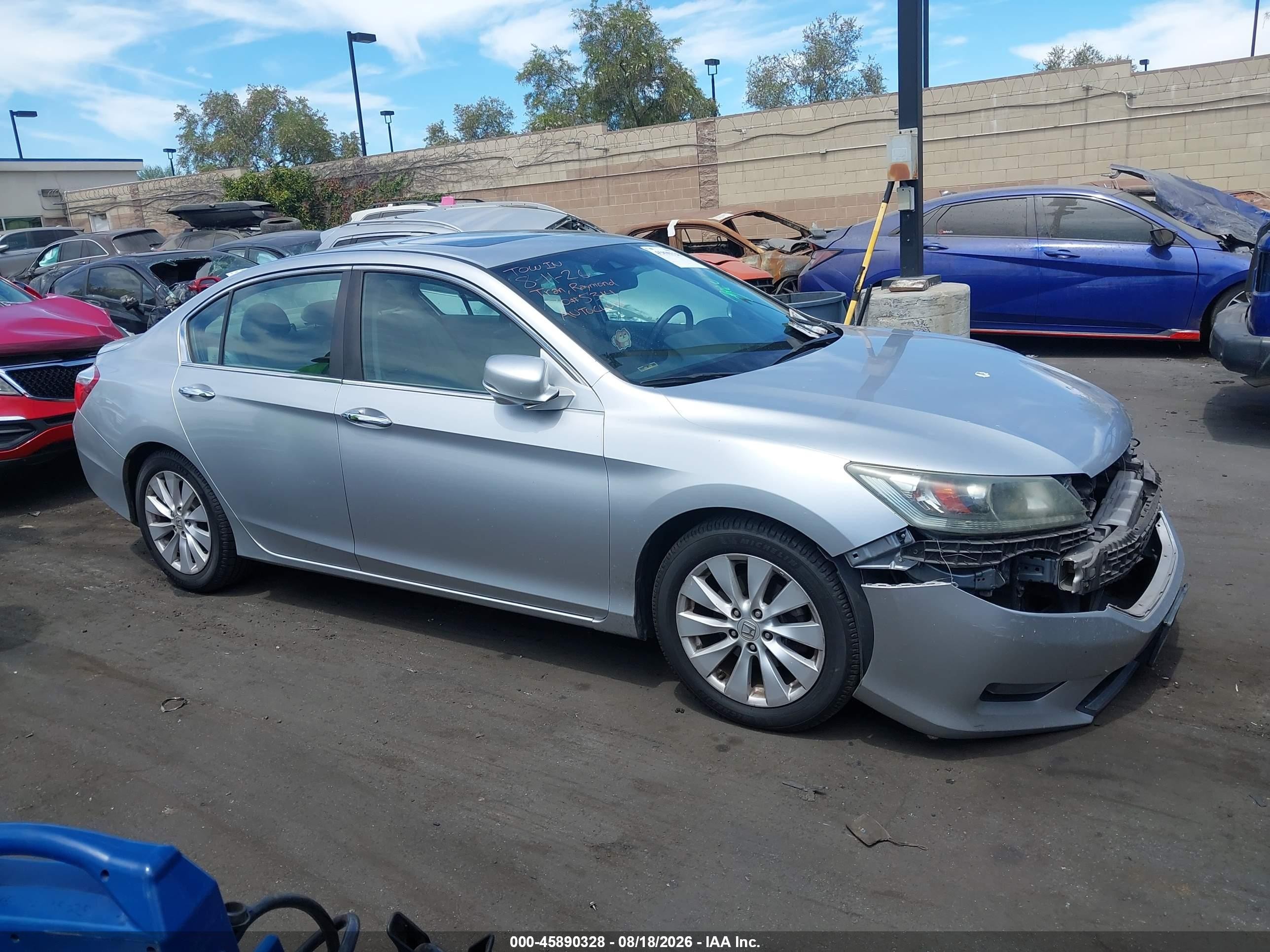 2014 Honda Accord Ex-l Серебряный vin: 1HGCR2F87EA056144
