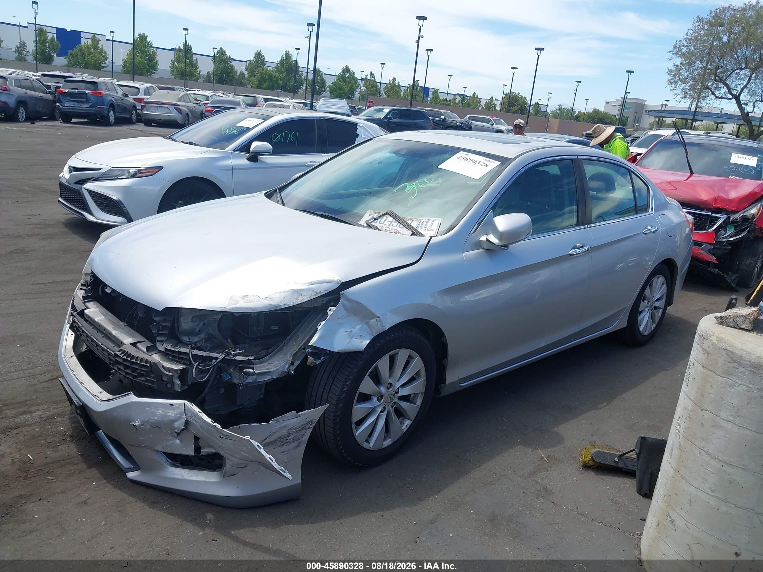 2014 Honda Accord Ex-l Серебряный vin: 1HGCR2F87EA056144