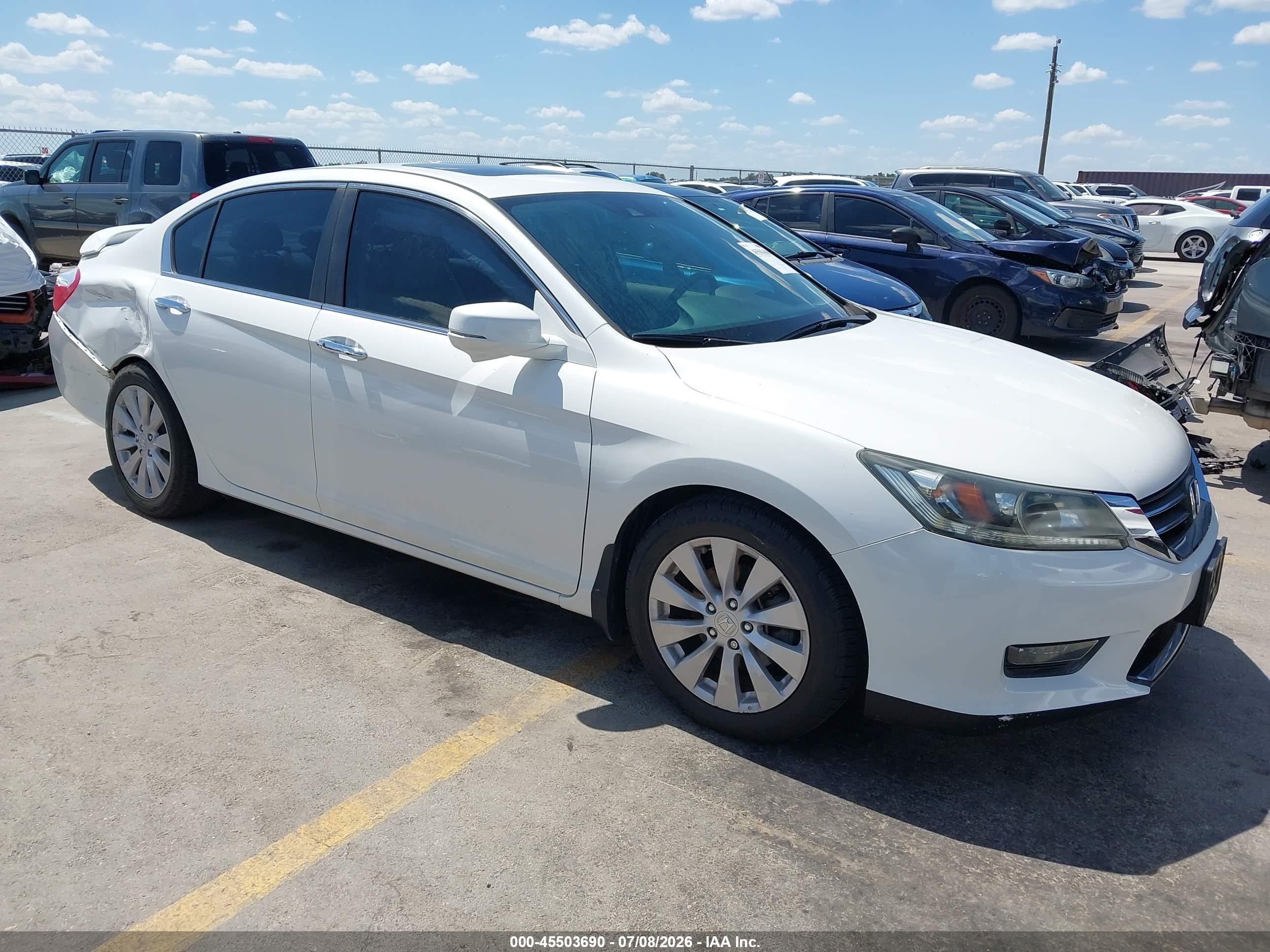 2014 Honda Accord Ex-l White vin: 1HGCR2F87EA077298