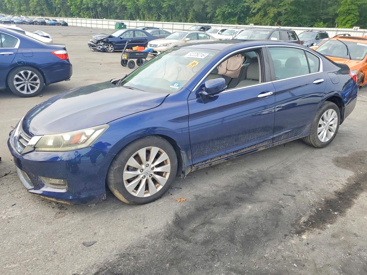 2014 Honda Accord Exl Blue vin: 1HGCR2F87EA205202