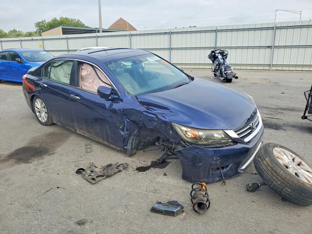 2014 Honda Accord Exl Blue vin: 1HGCR2F87EA205202