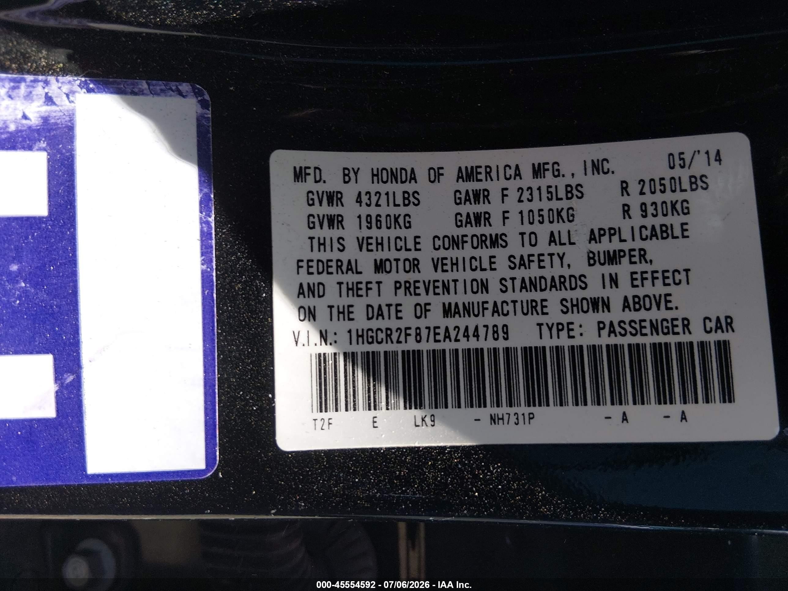 2014 Honda Accord Ex-l Black vin: 1HGCR2F87EA244789