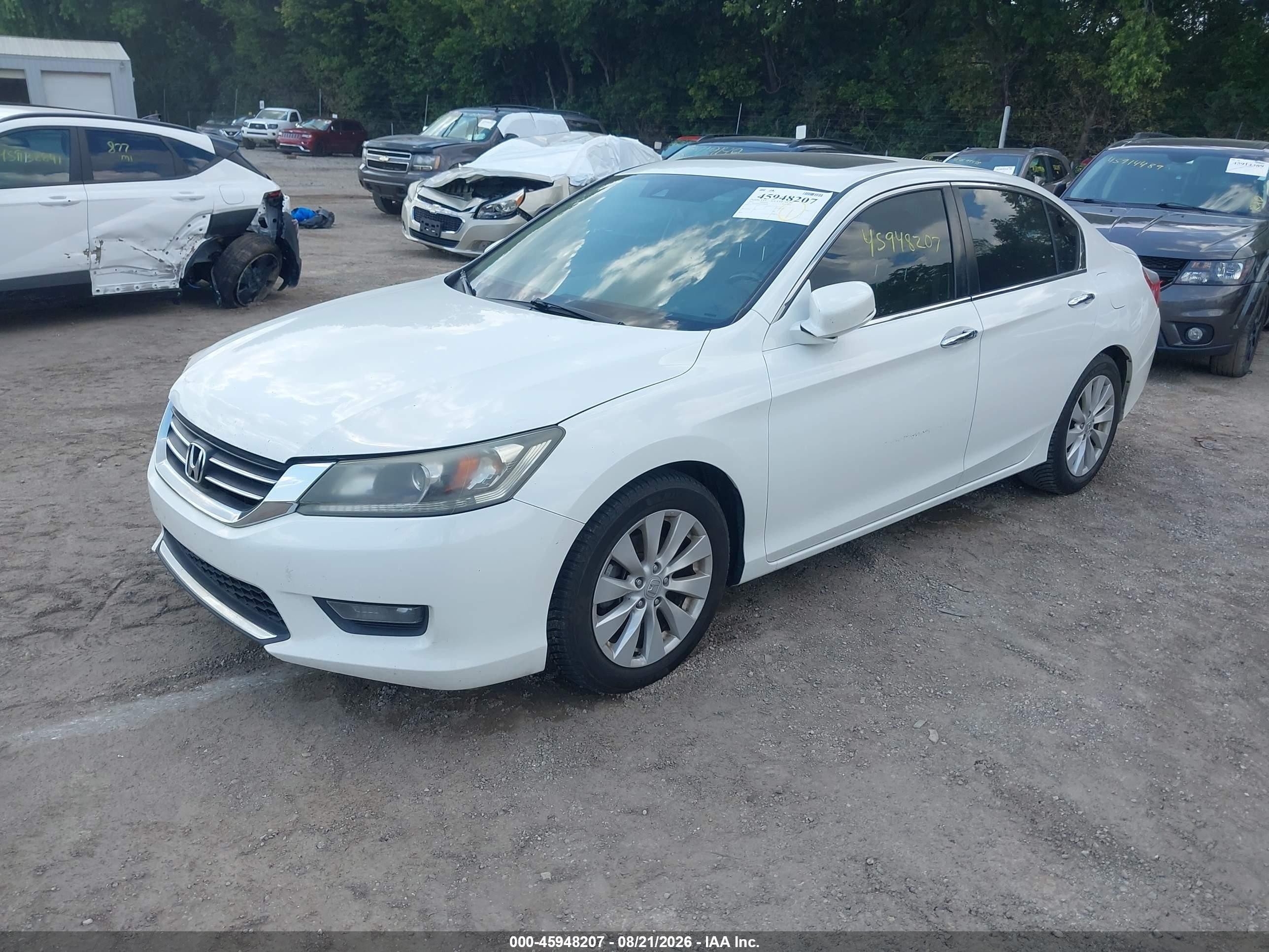 2015 Honda Accord Ex-l White vin: 1HGCR2F87FA096838