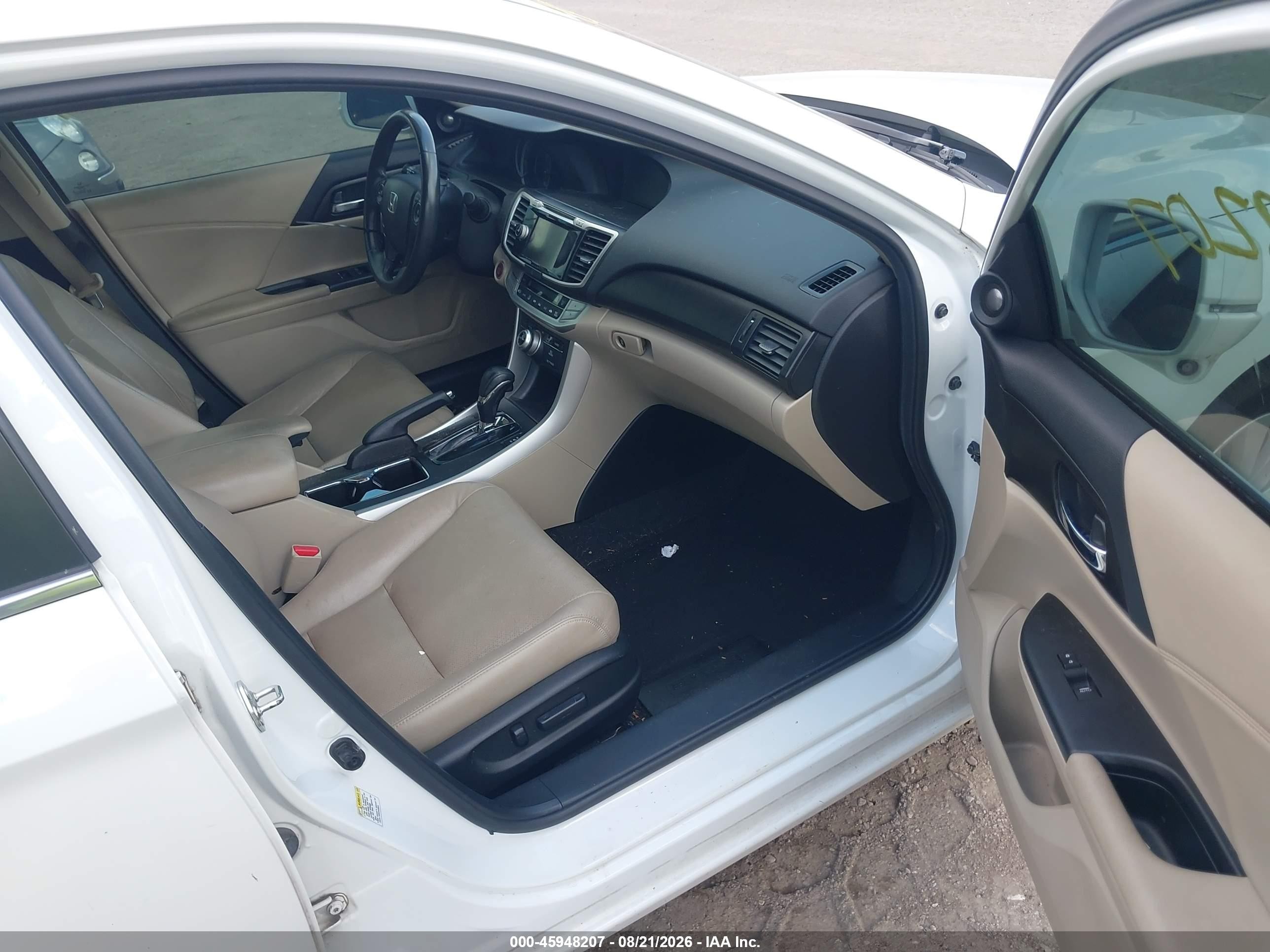 2015 Honda Accord Ex-l White vin: 1HGCR2F87FA096838
