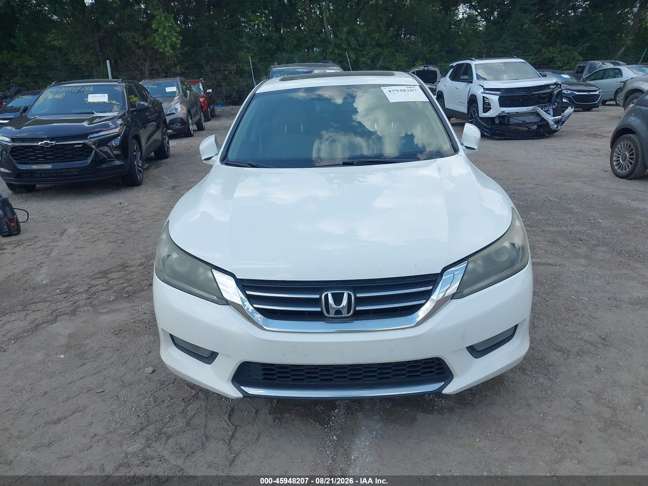 2015 Honda Accord Ex-l White vin: 1HGCR2F87FA096838