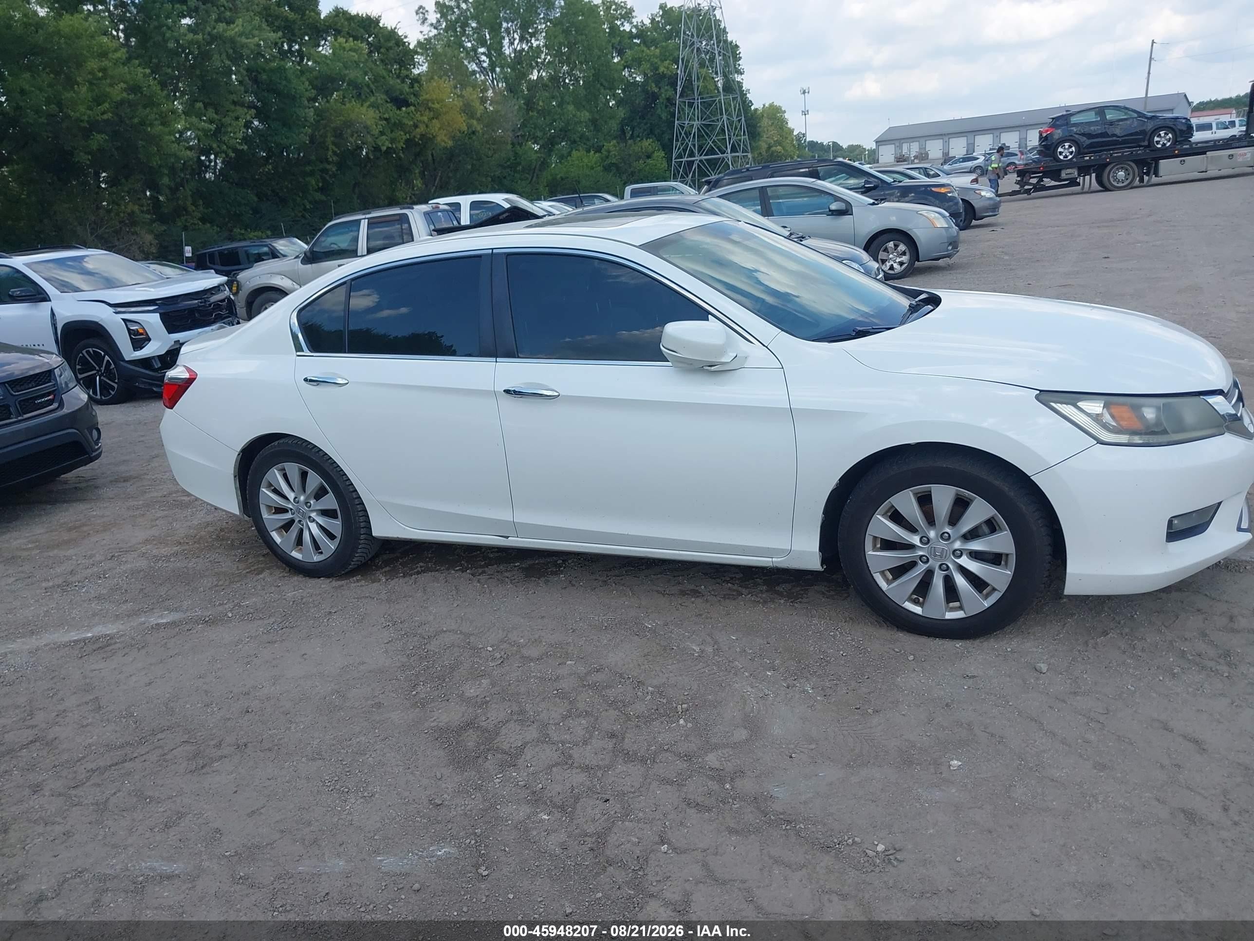 2015 Honda Accord Ex-l White vin: 1HGCR2F87FA096838