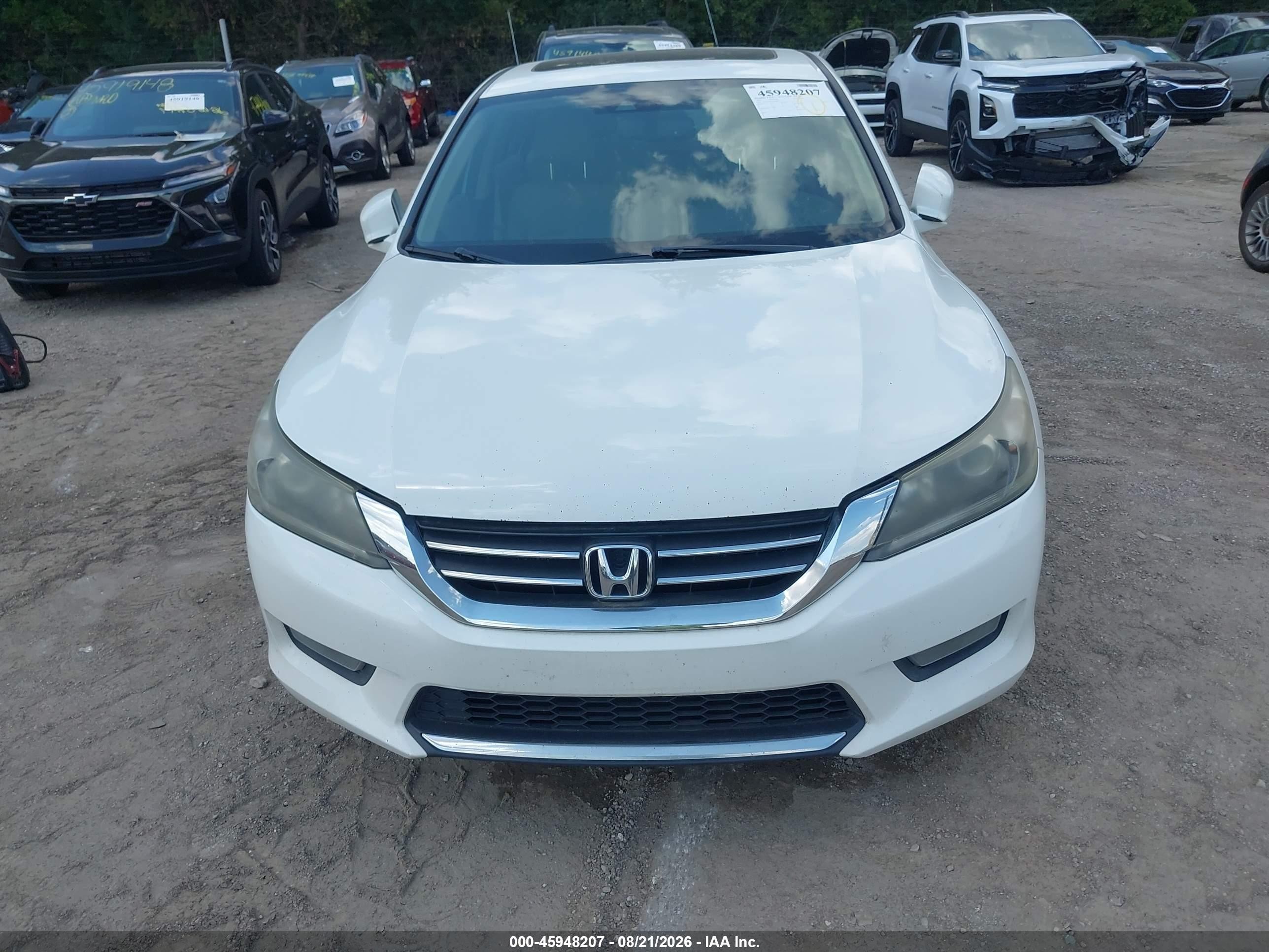 2015 Honda Accord Ex-l White vin: 1HGCR2F87FA096838