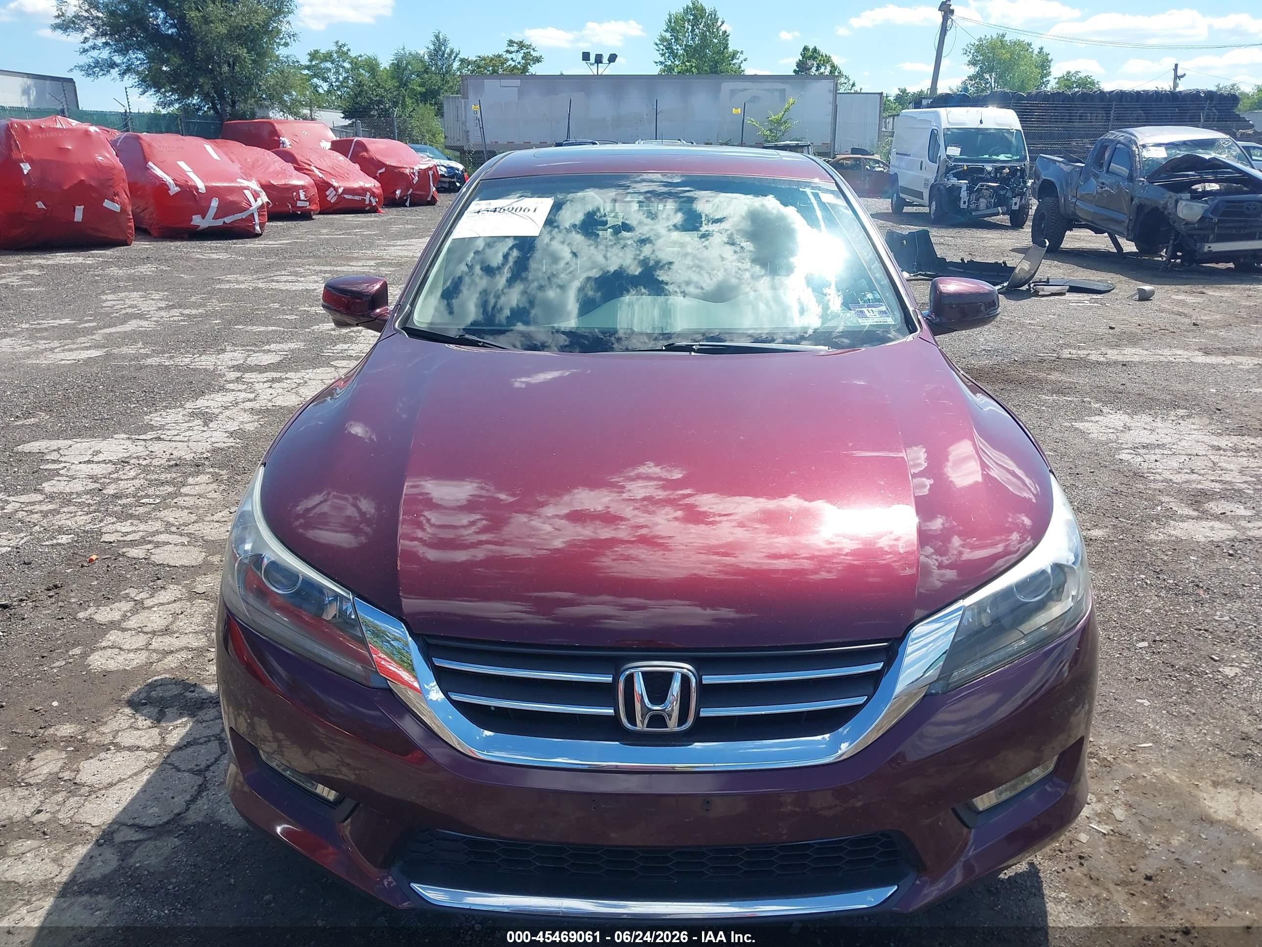 2015 Honda Accord Ex-l Burgundy vin: 1HGCR2F87FA100046