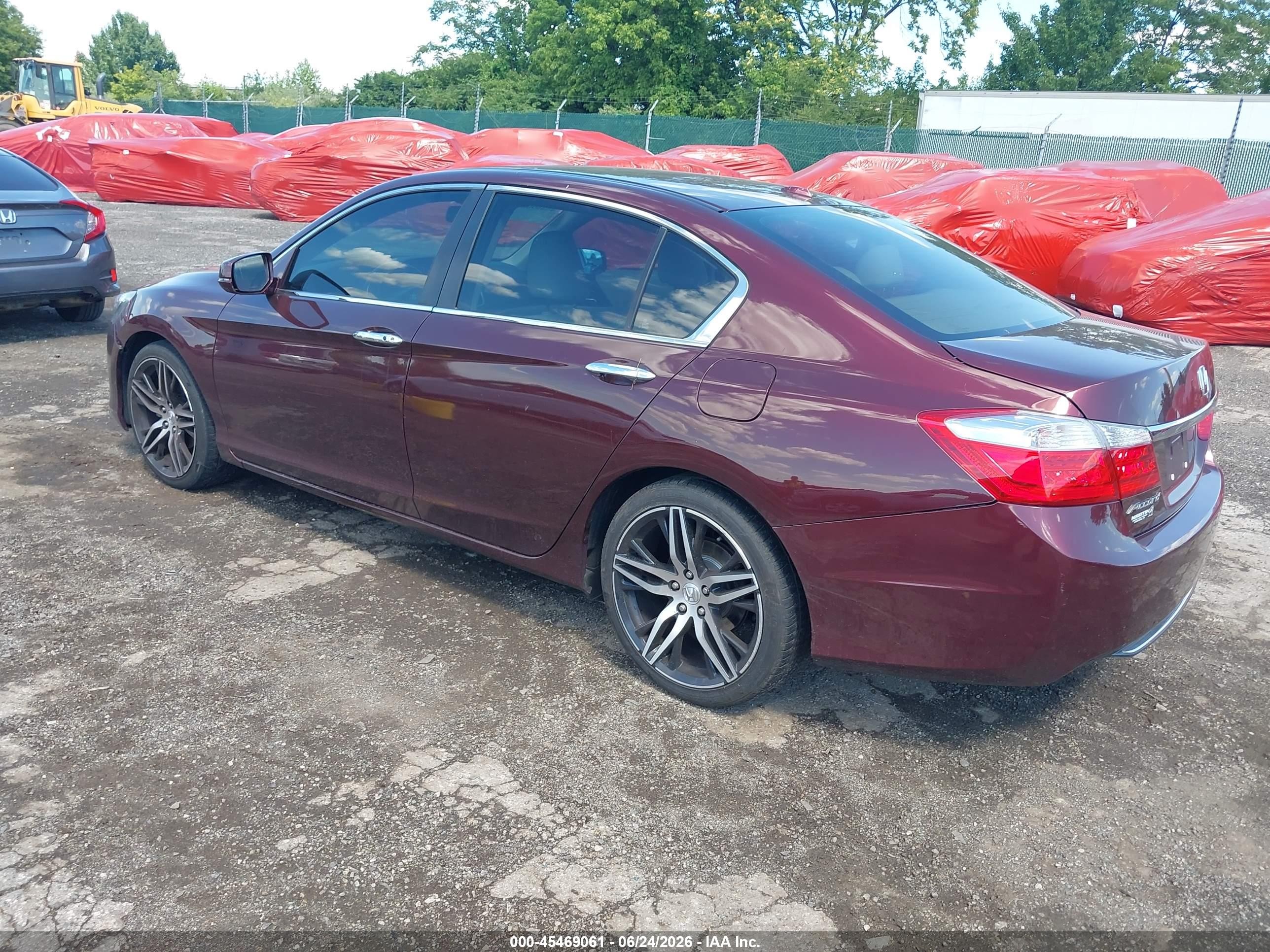 2015 Honda Accord Ex-l Burgundy vin: 1HGCR2F87FA100046