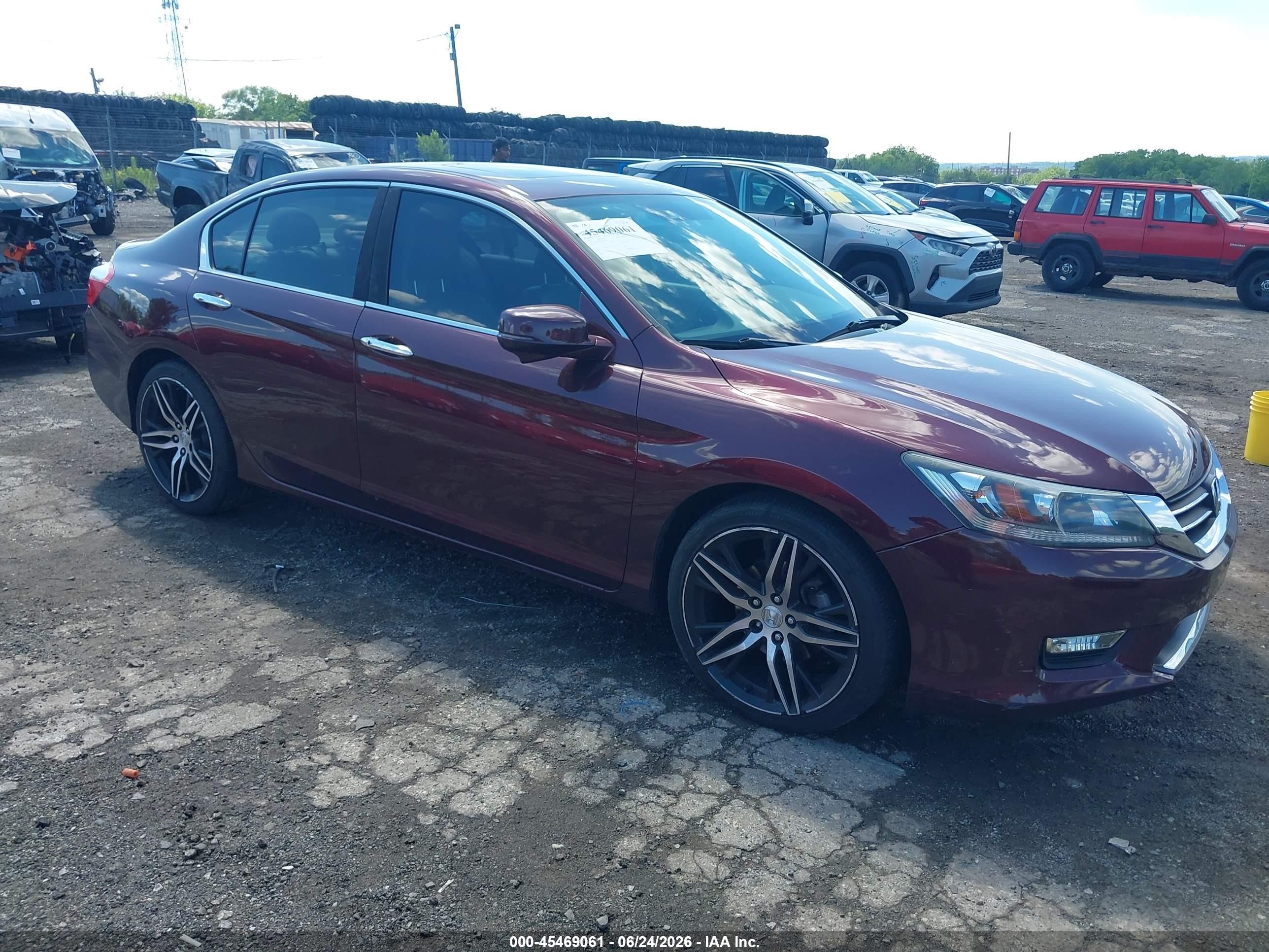 2015 Honda Accord Ex-l Burgundy vin: 1HGCR2F87FA100046