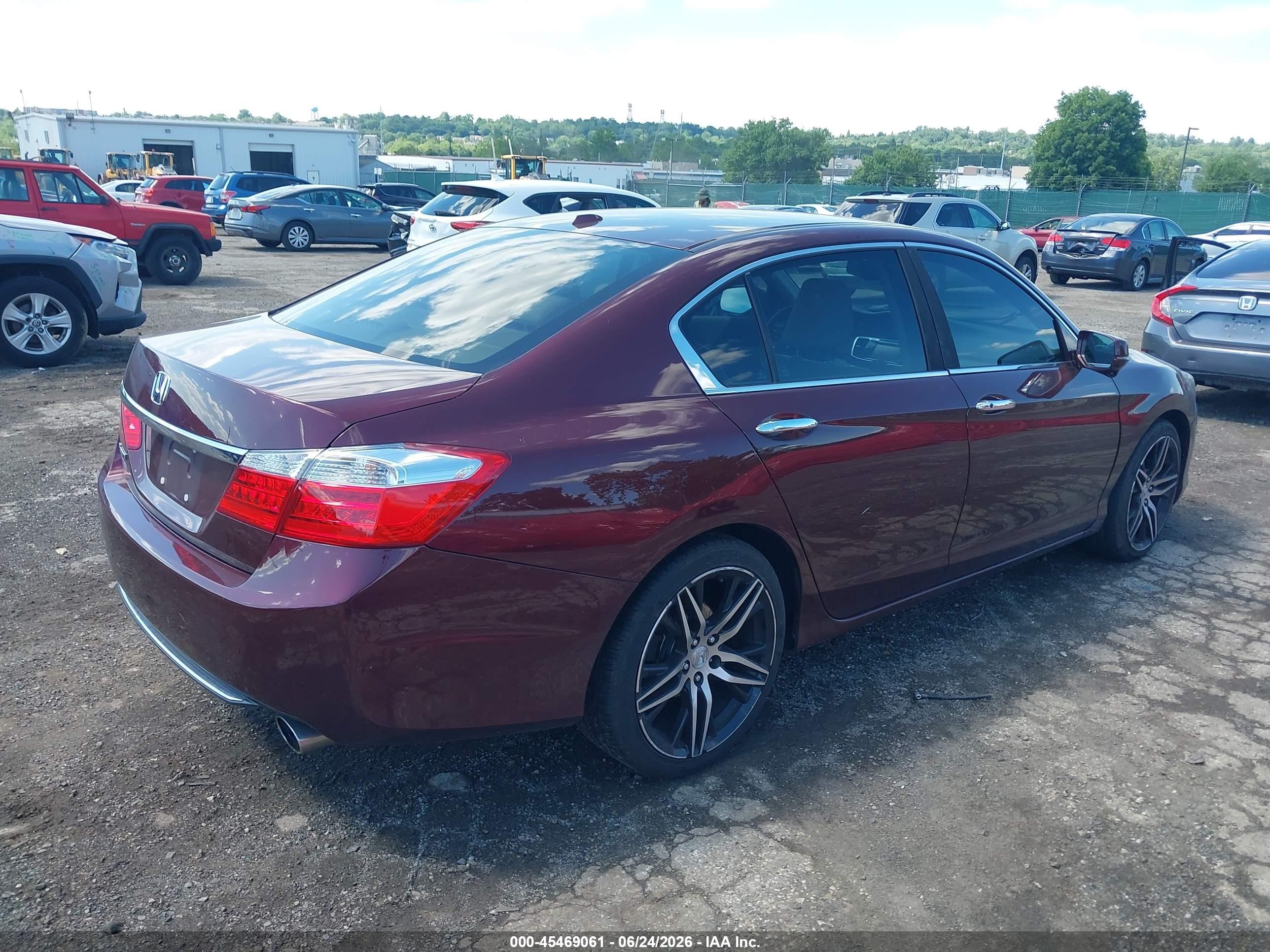 2015 Honda Accord Ex-l Burgundy vin: 1HGCR2F87FA100046