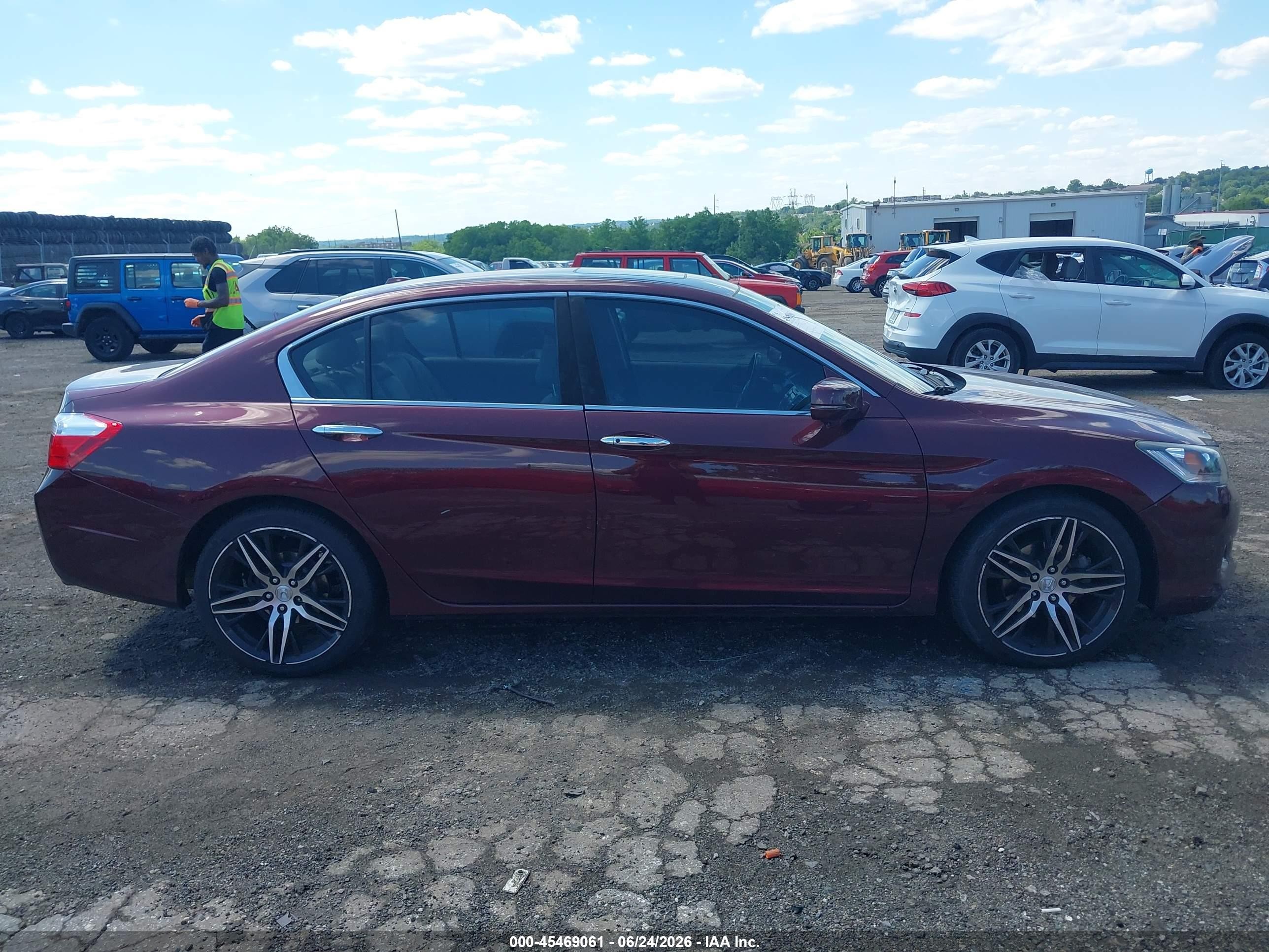 2015 Honda Accord Ex-l Burgundy vin: 1HGCR2F87FA100046