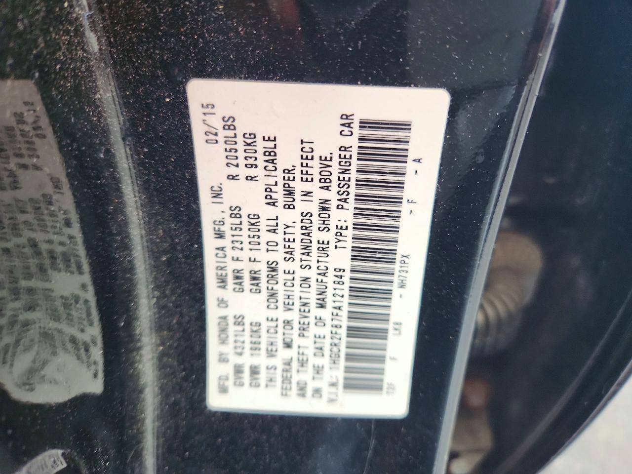 2015 Honda Accord Exl Black vin: 1HGCR2F87FA121849