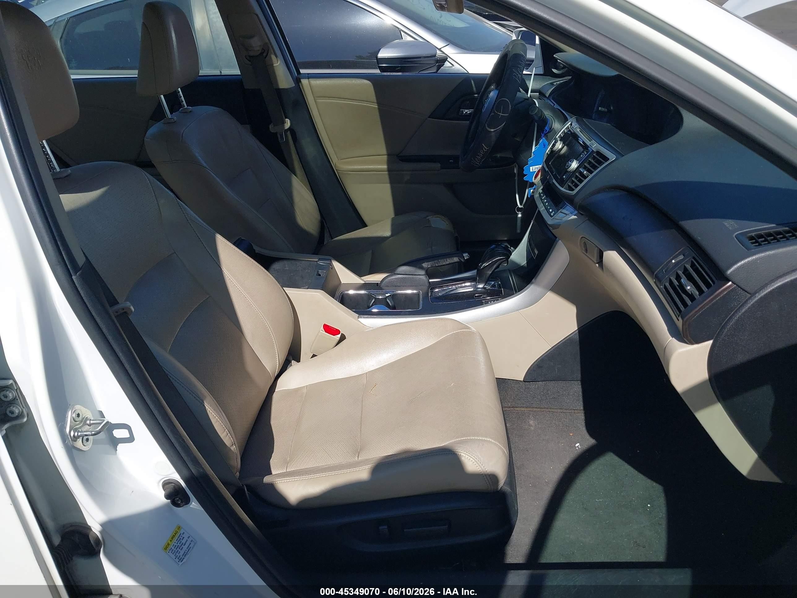 2015 Honda Accord Ex-l White vin: 1HGCR2F87FA214239