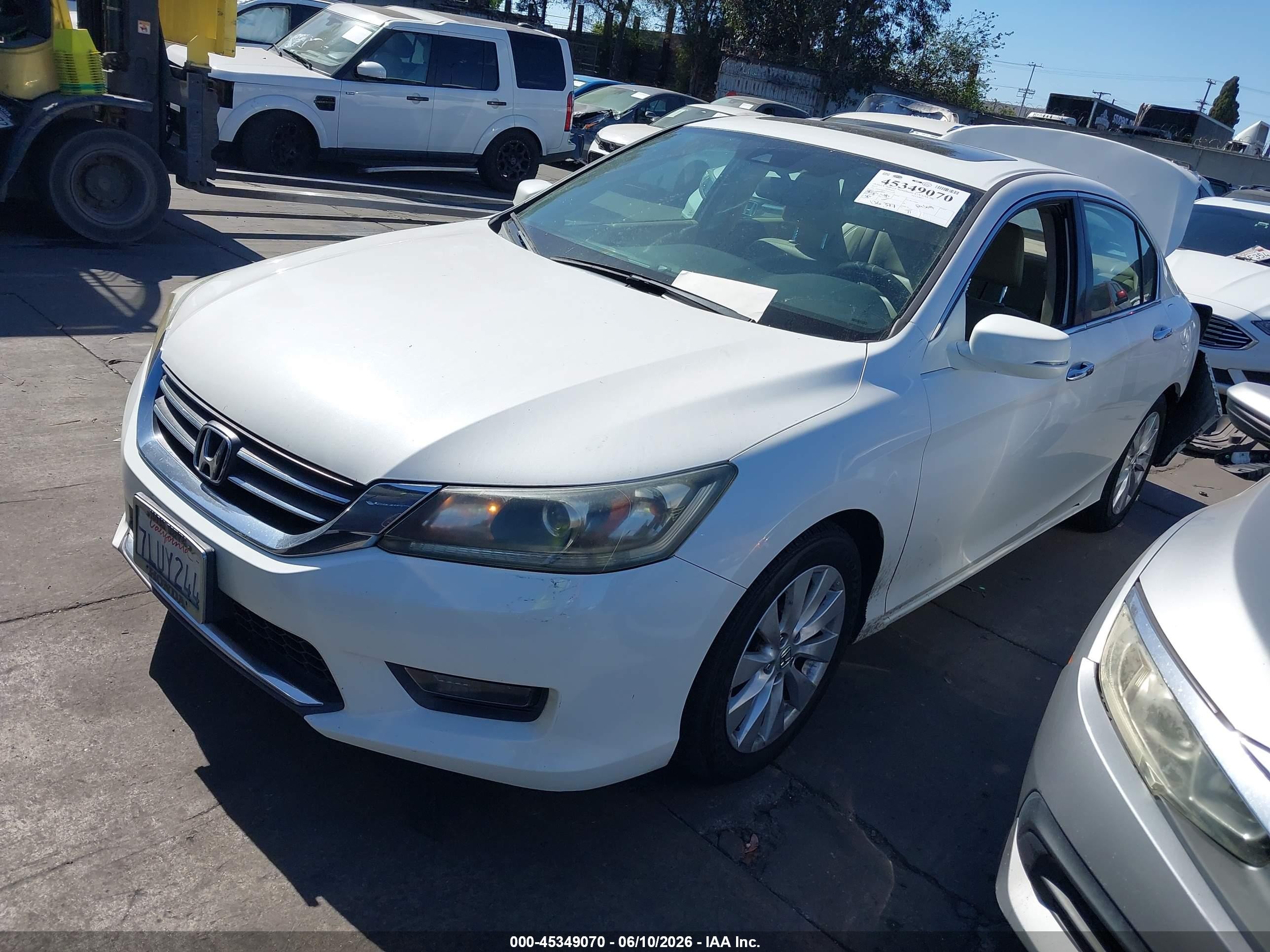 2015 Honda Accord Ex-l White vin: 1HGCR2F87FA214239